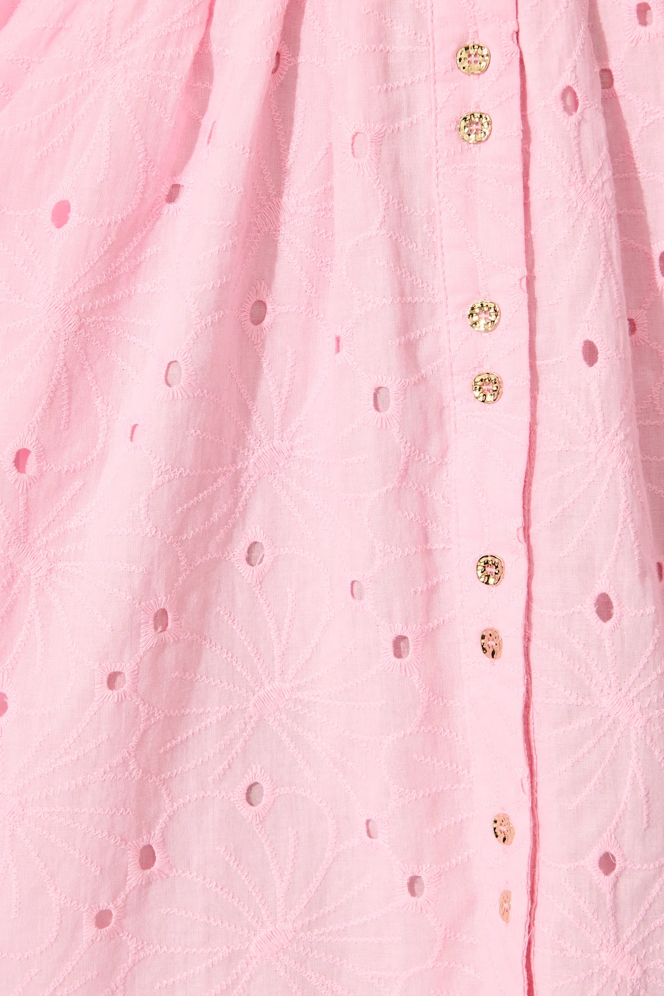 Eugena Dress in Pink Broderie Cotton - Image 6