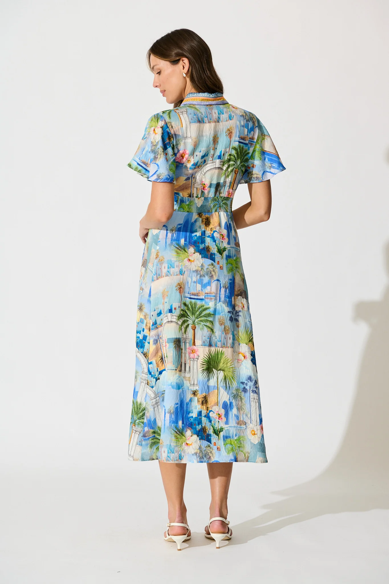 Eulalia Midi Dress in Blue Multi Print - Image 4