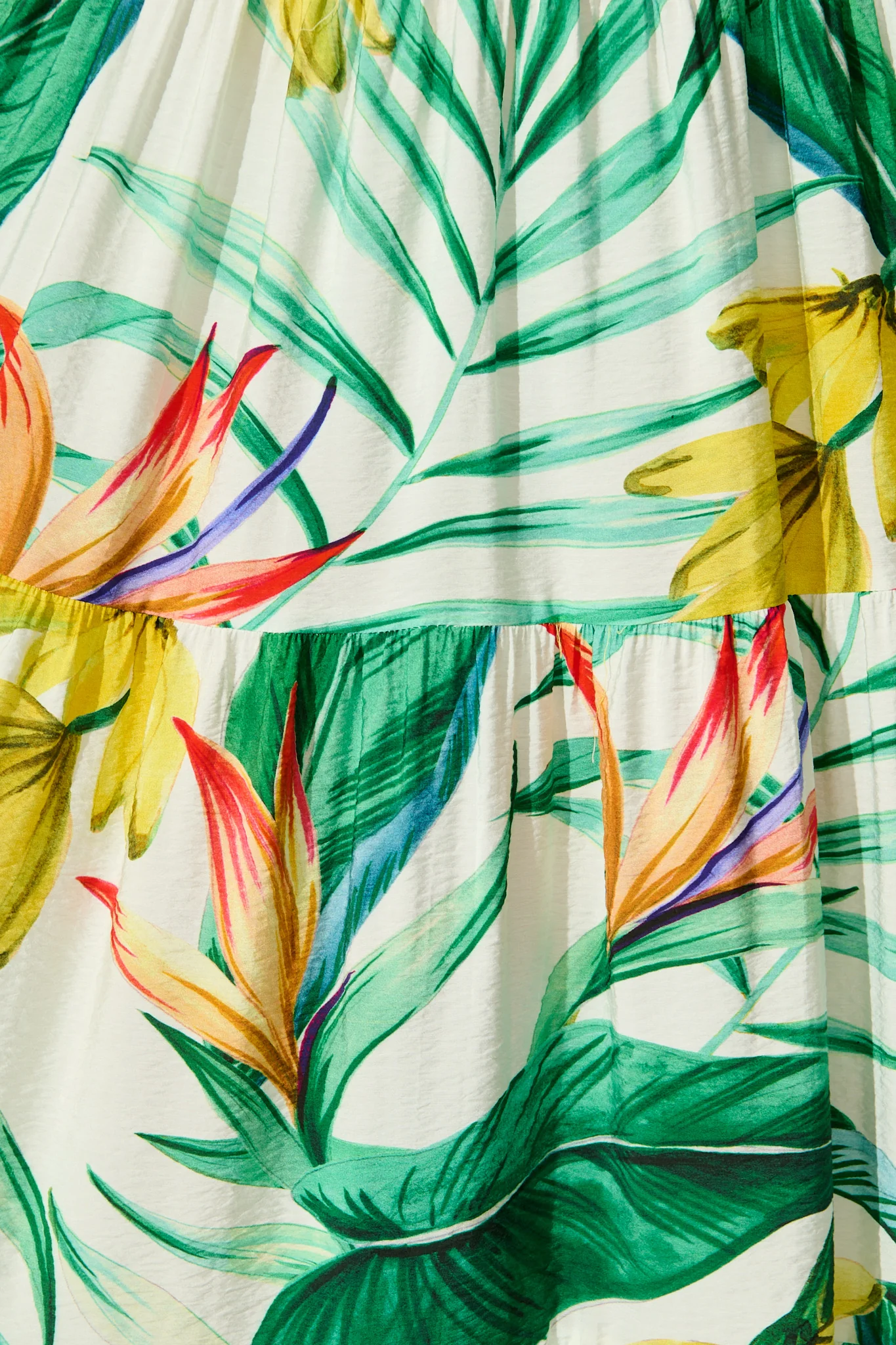 Evangelina Maxi Sundress In Green Tropical Print Linen Blend - Image 6