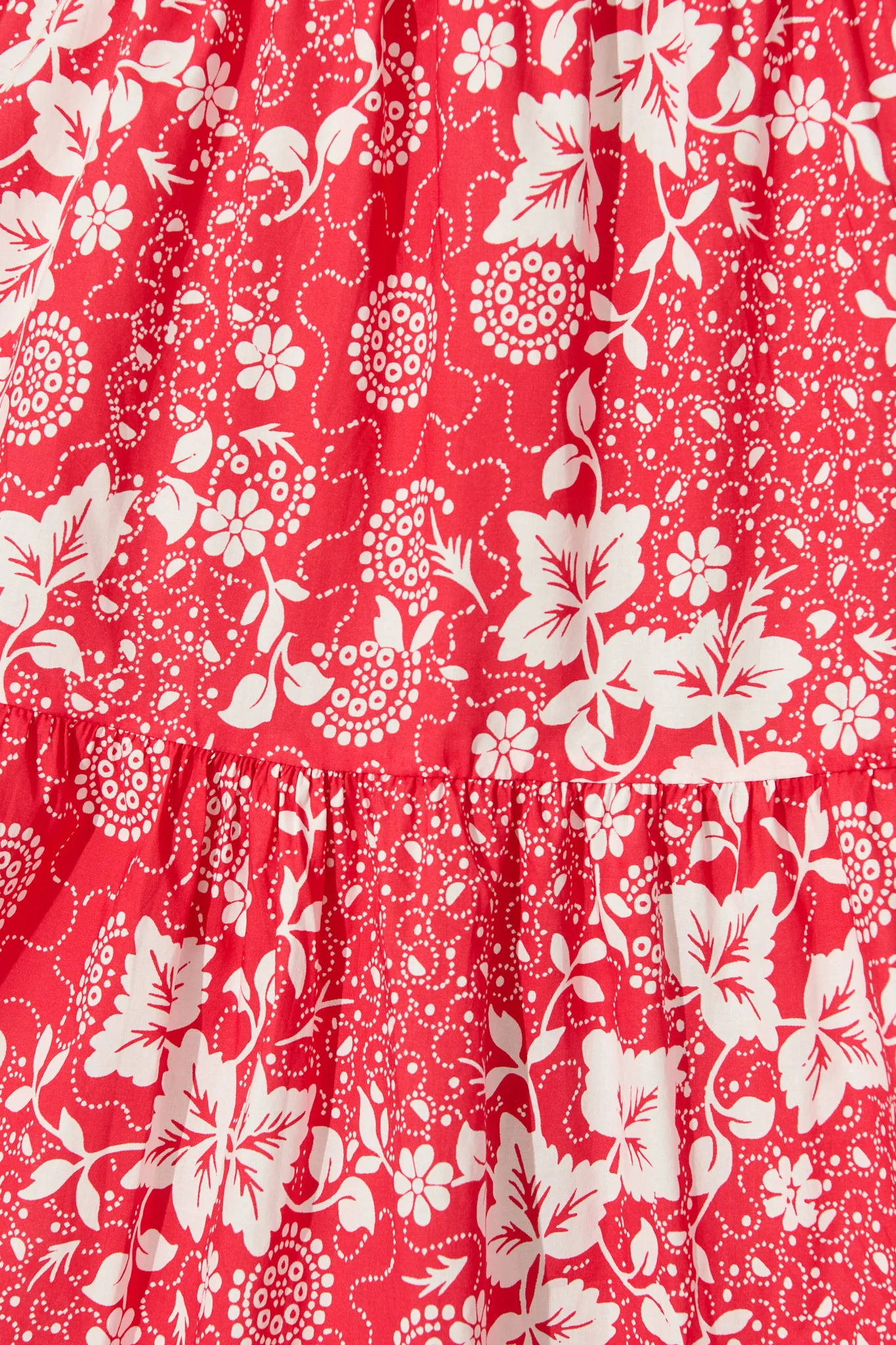 Evangelina Maxi Sundress in Red with White Floral Cotton - Image 6