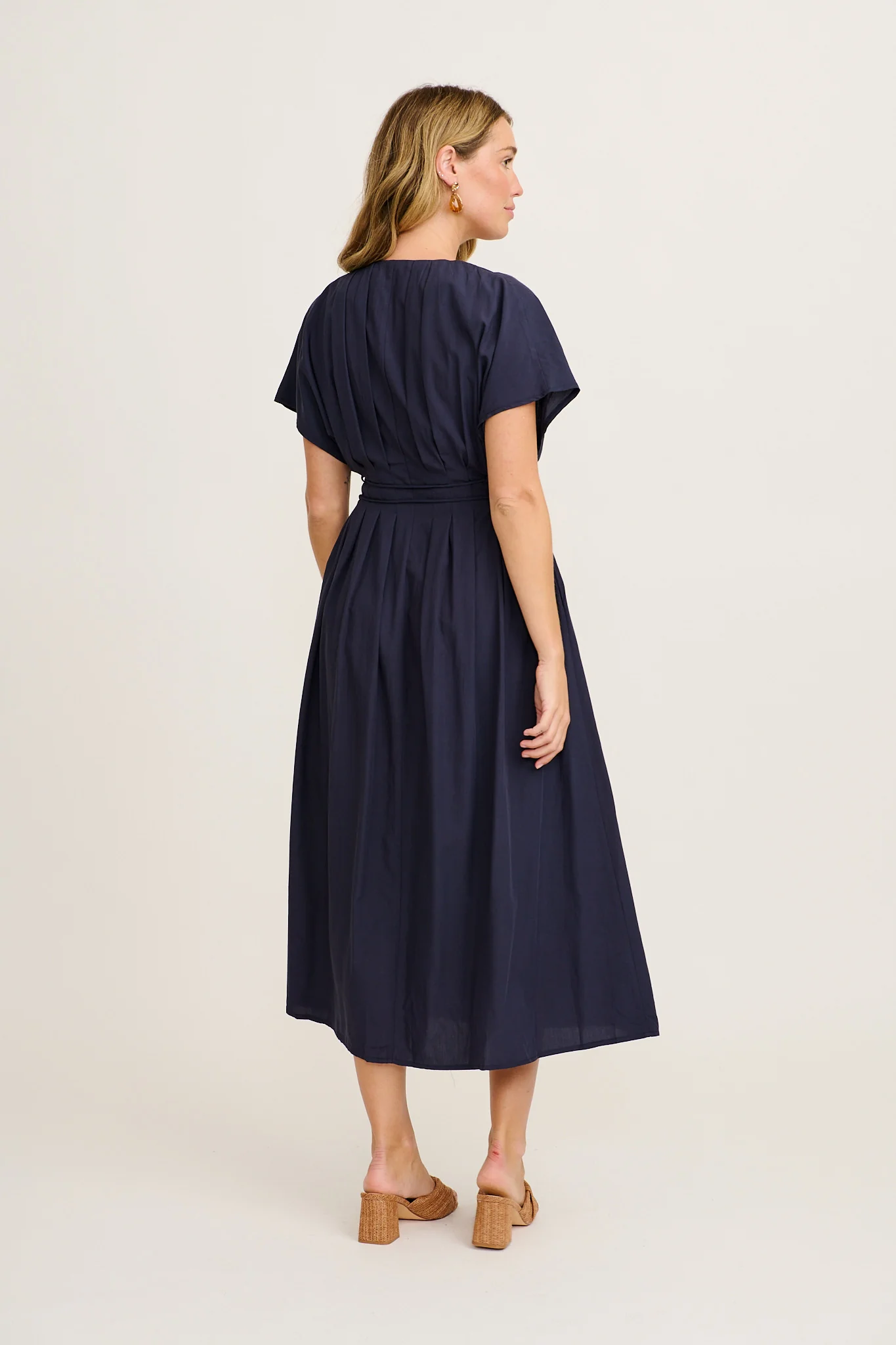 Excella Maxi Dress in Navy Tencel Cotton - Image 4