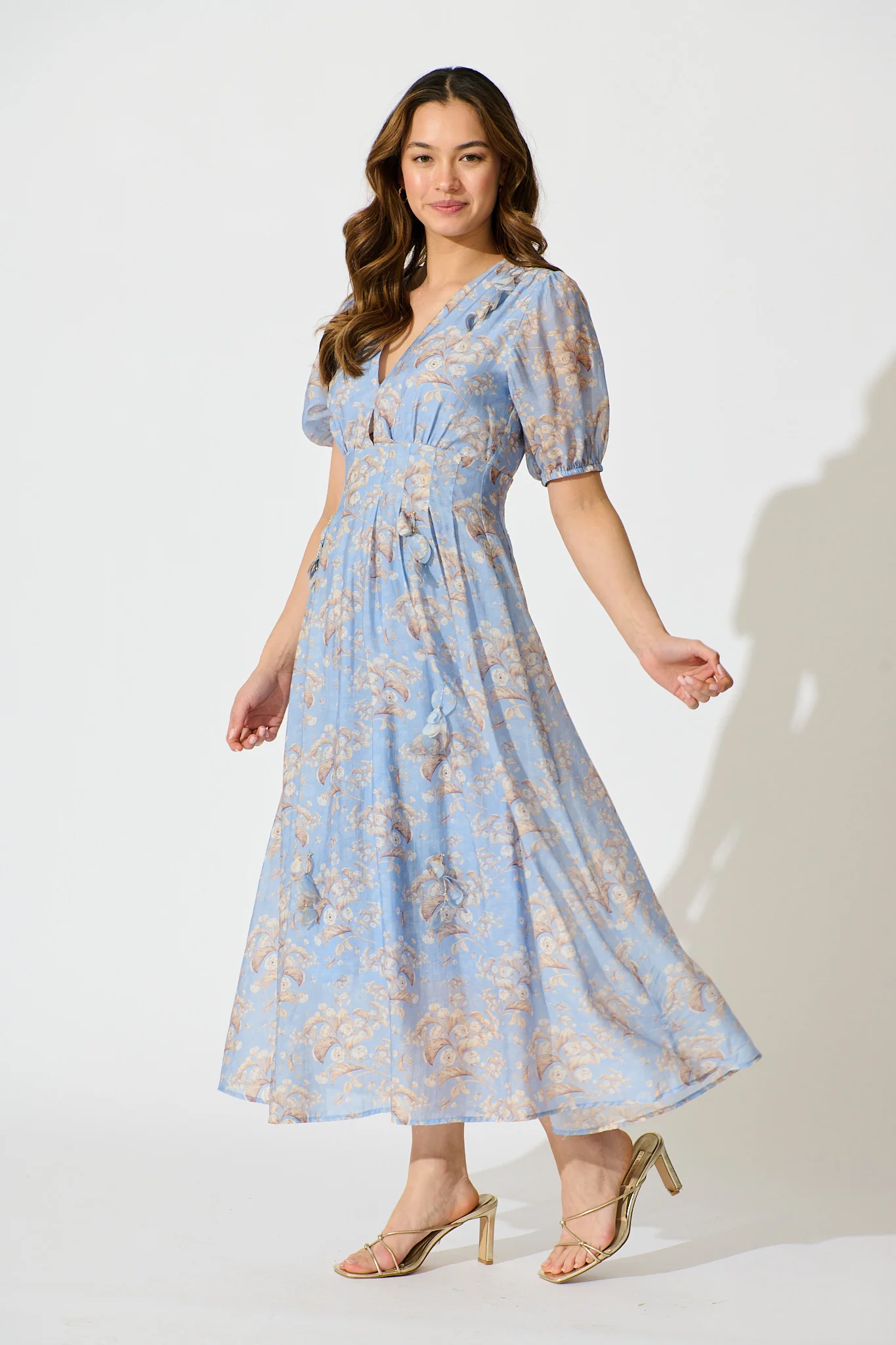 Faded Botanica Maxi Dress in Blue Floral - Image 5