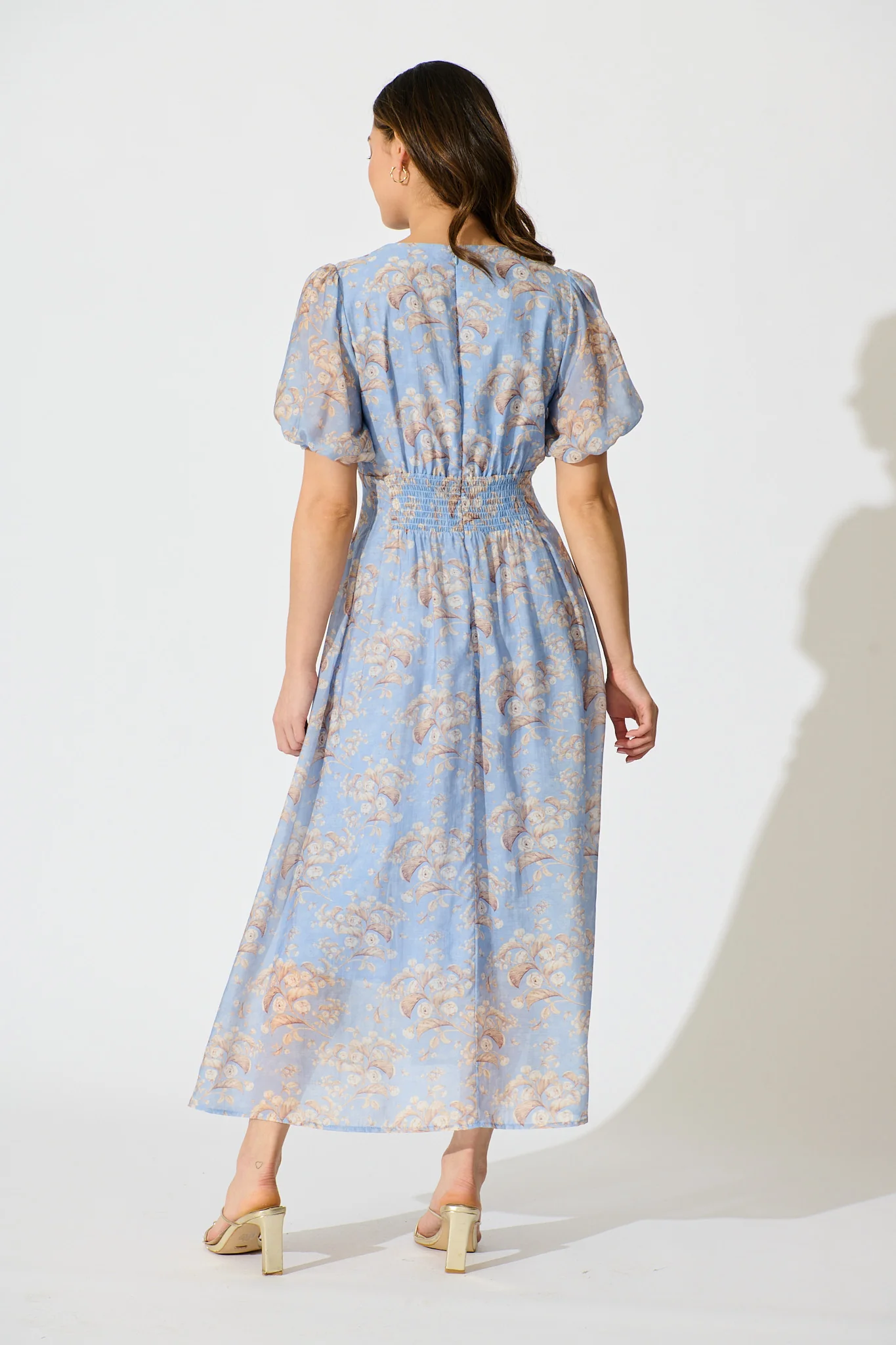 Faded Botanica Maxi Dress in Blue Floral - Image 6