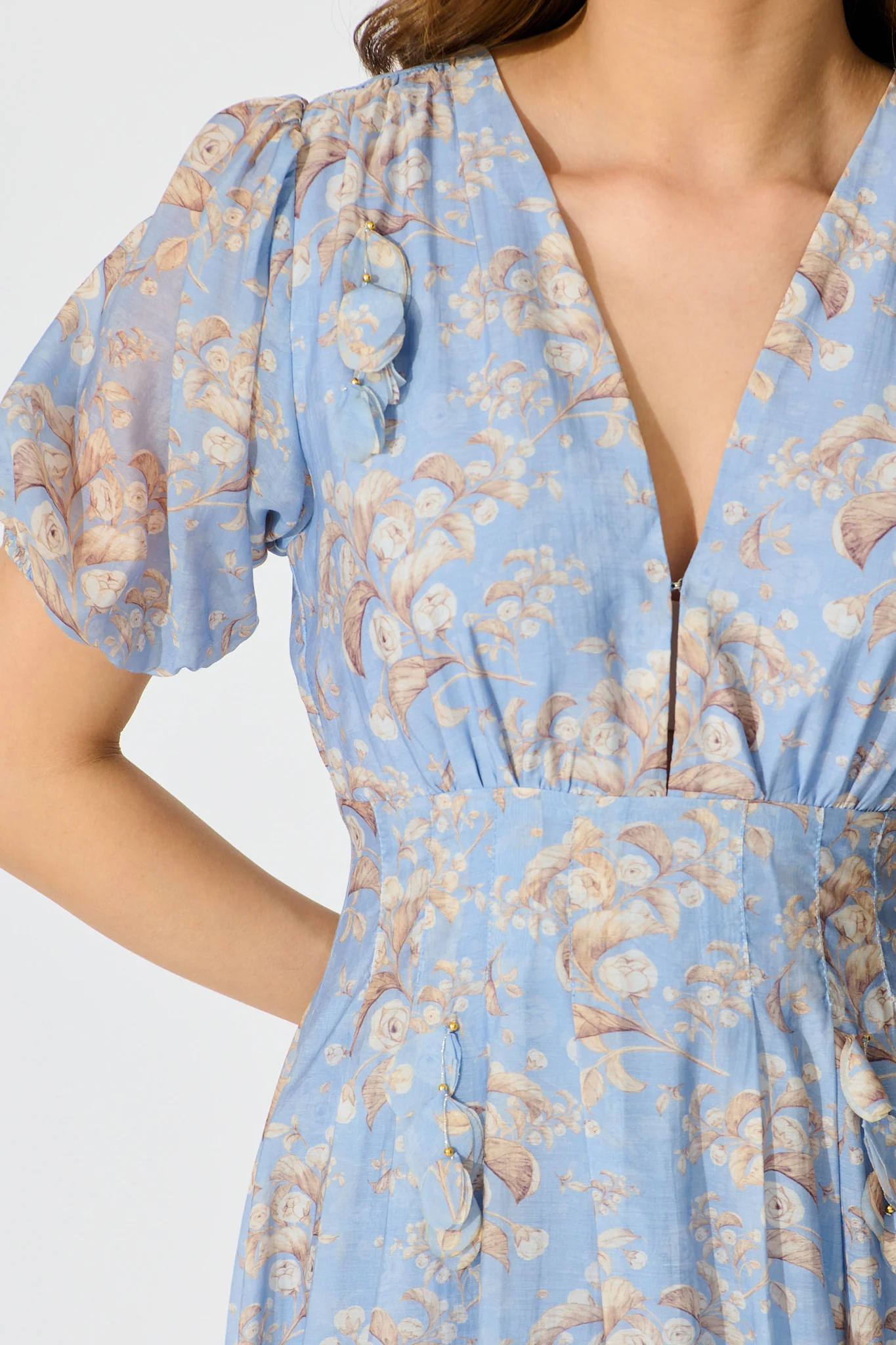 Faded Botanica Maxi Dress in Blue Floral - Image 7