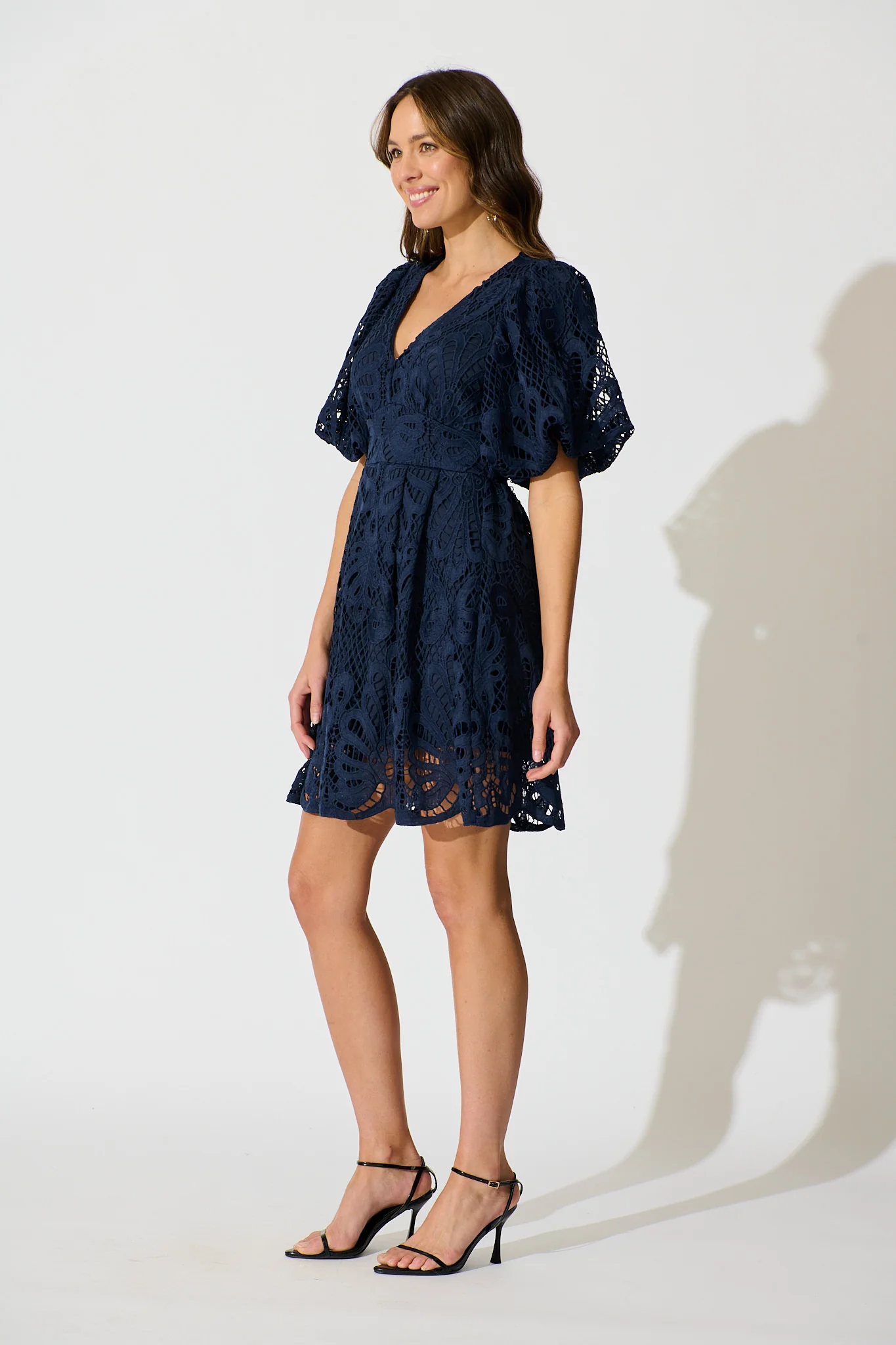 Falling for you Lace Dress in Navy - Image 7