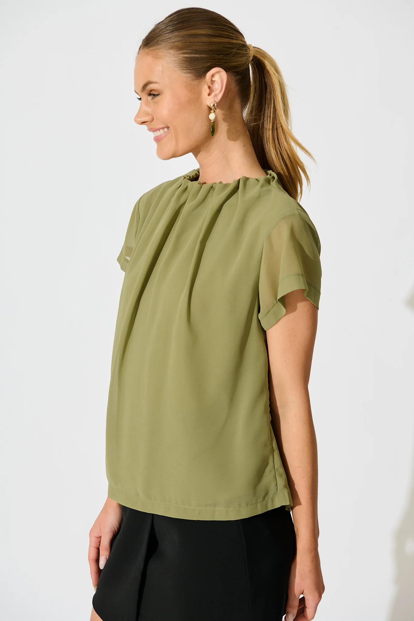 Fayra Top in Sage Chiffon - Image 3