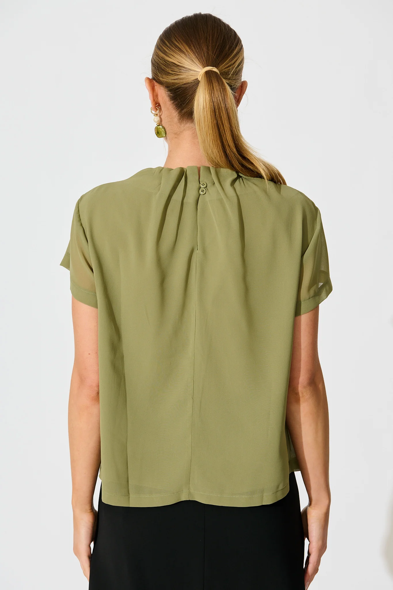 Fayra Top in Sage Chiffon - Image 4