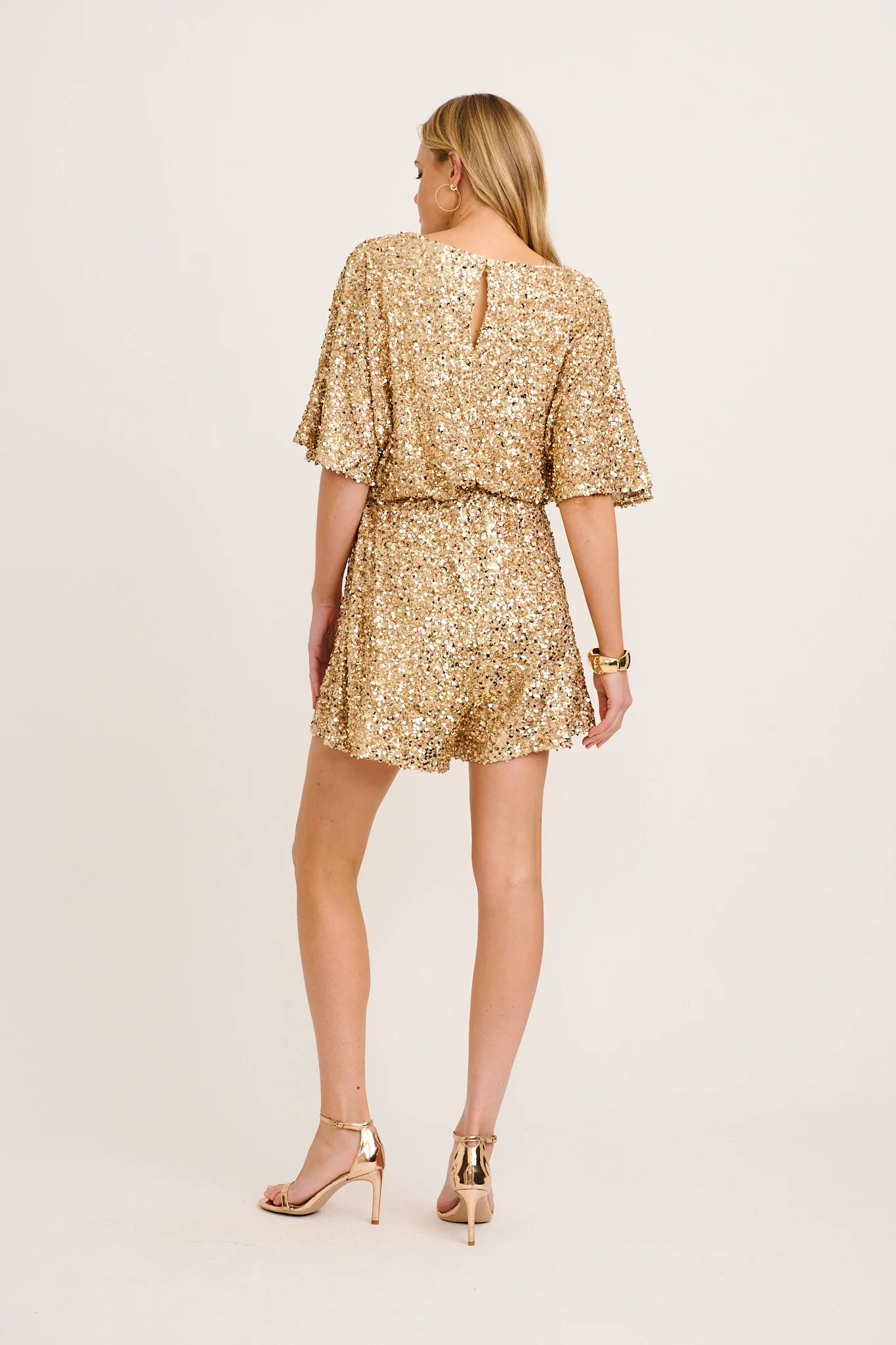 Fearless Playsuit In Gold Sequin - Image 6