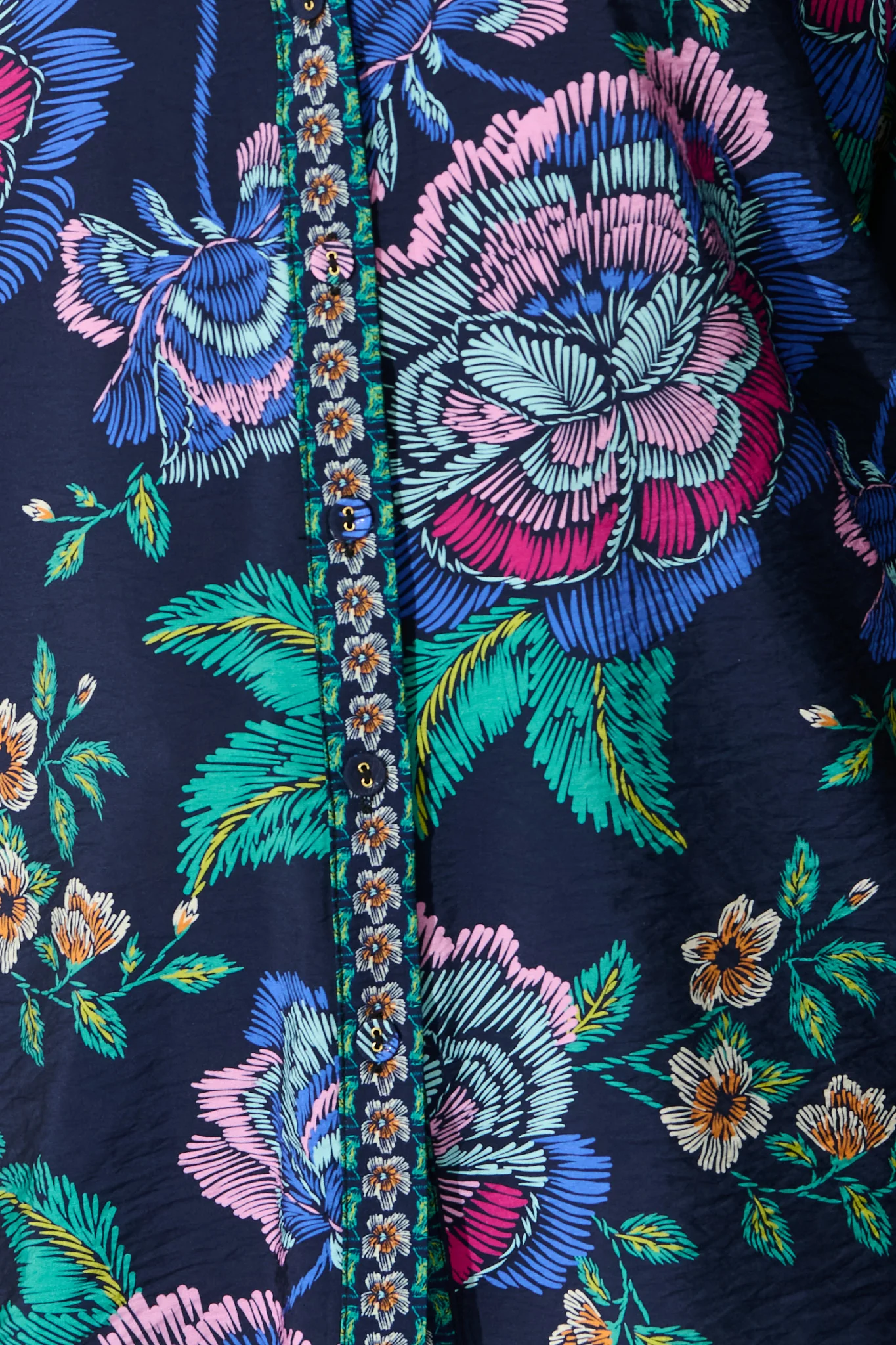 Fedra Shirt in Navy with Multi Floral - Image 6