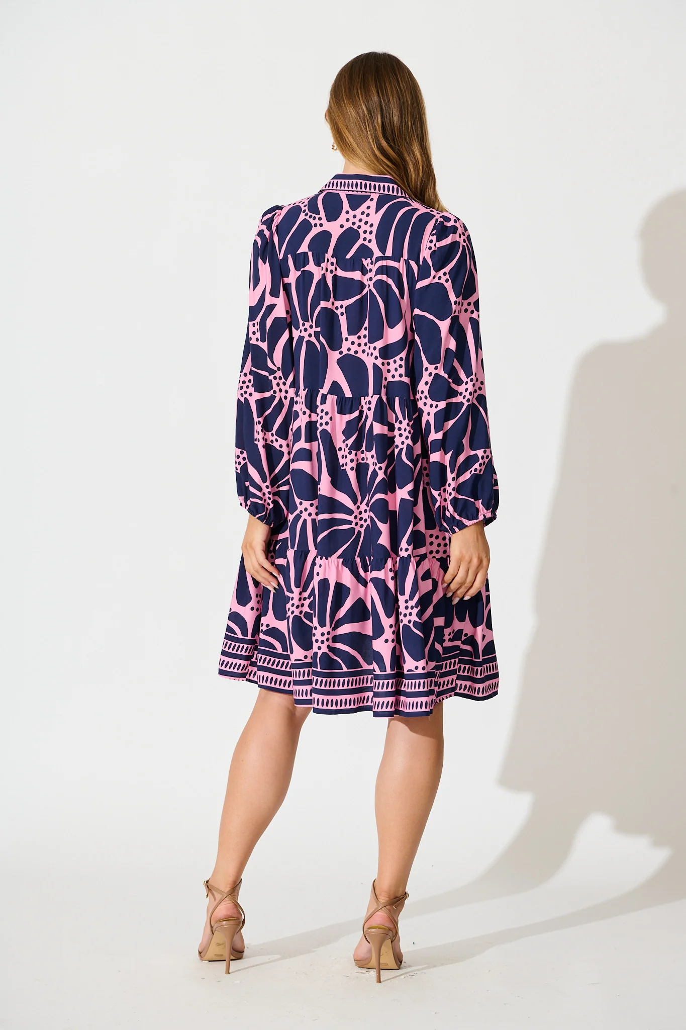 Felicity Shirt Dress In Pink And Navy Floral - Image 4