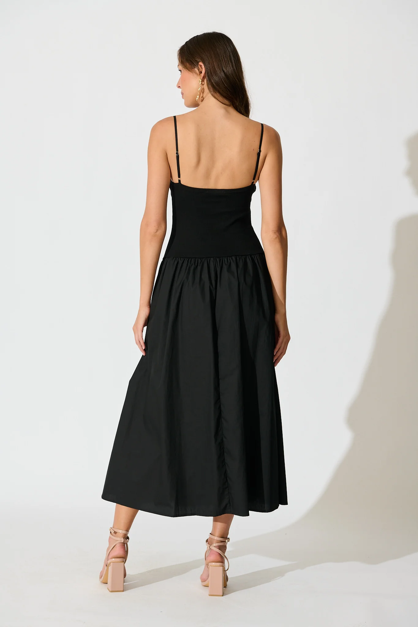 Fiala Maxi Sundress in Black Cotton - Image 4