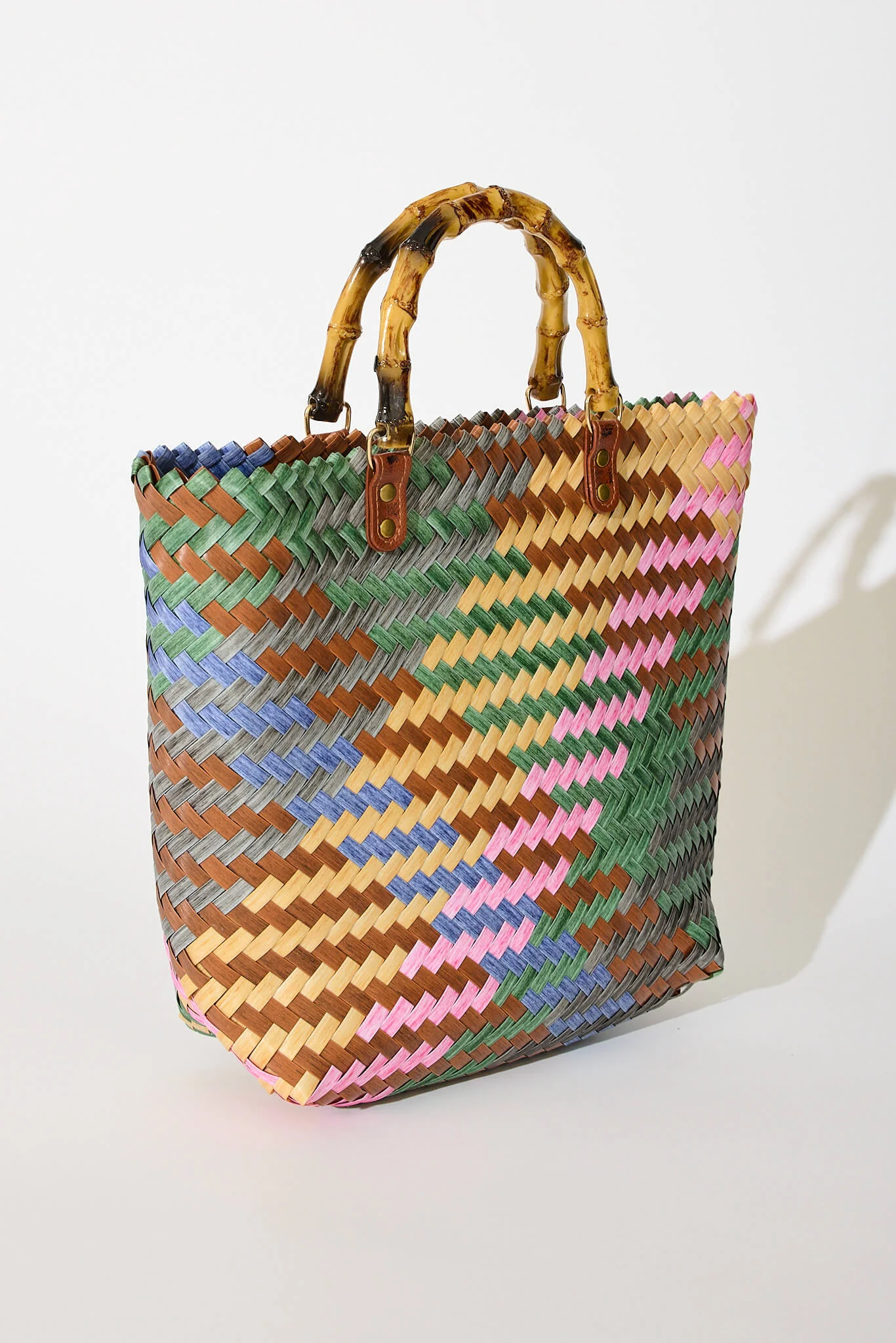 Fiesta Tote Bag In Multi Rattan - Image 4