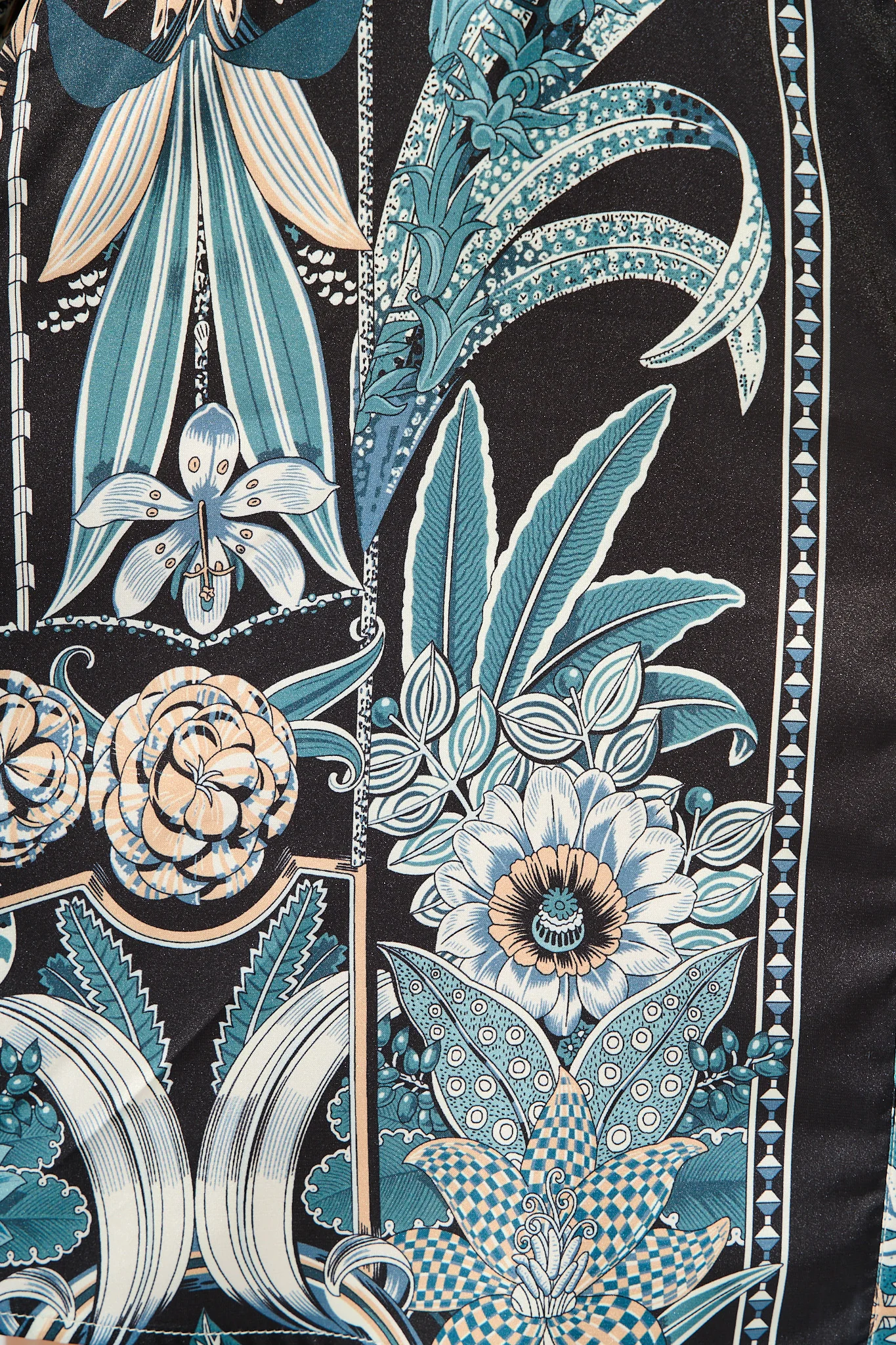 Fleur De Lune Dress in Black and Blue Floral - Image 6
