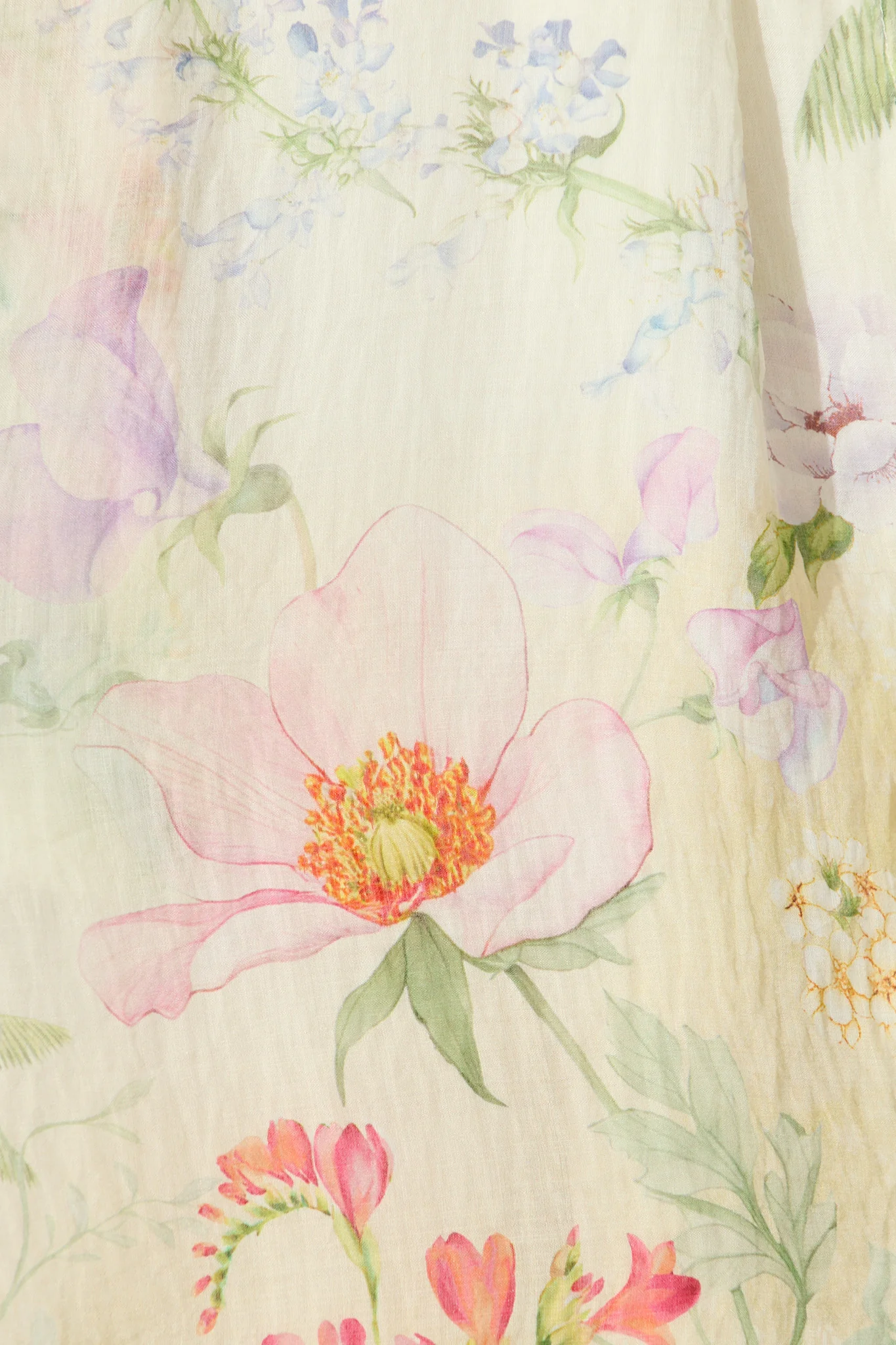 Flo Dress in Cream With Green Floral Print - Image 6