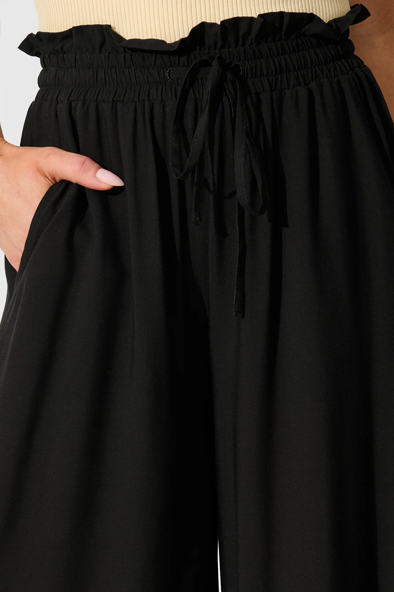 Flora Noir Pant in Black with Floral Print - Image 5