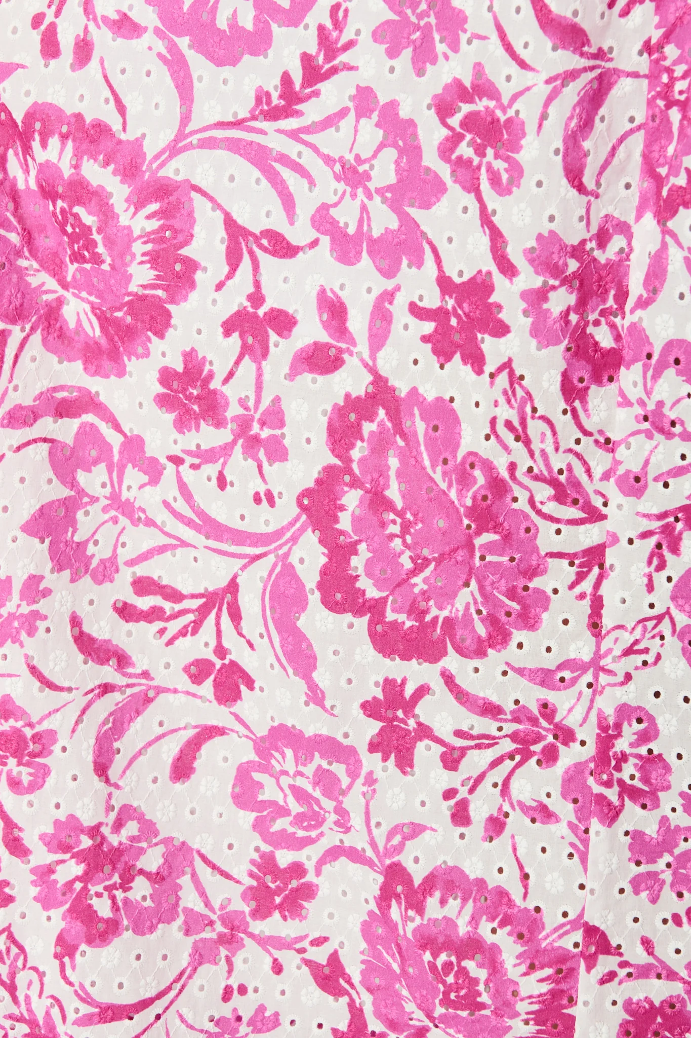 Florabel Maxi Skirt in White with Pink Floral Embroidery - Image 5