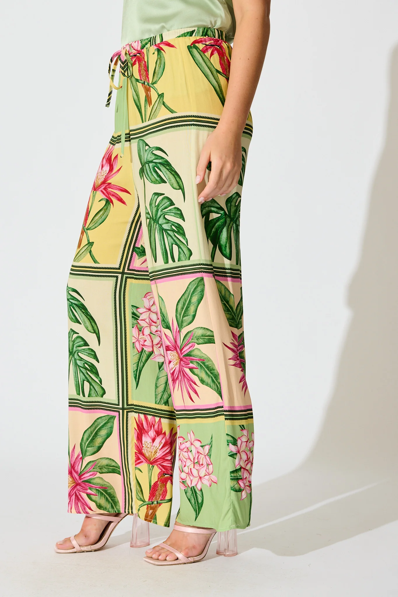 Floral Haze Pant in Yellow Multi Tile Print - Image 6