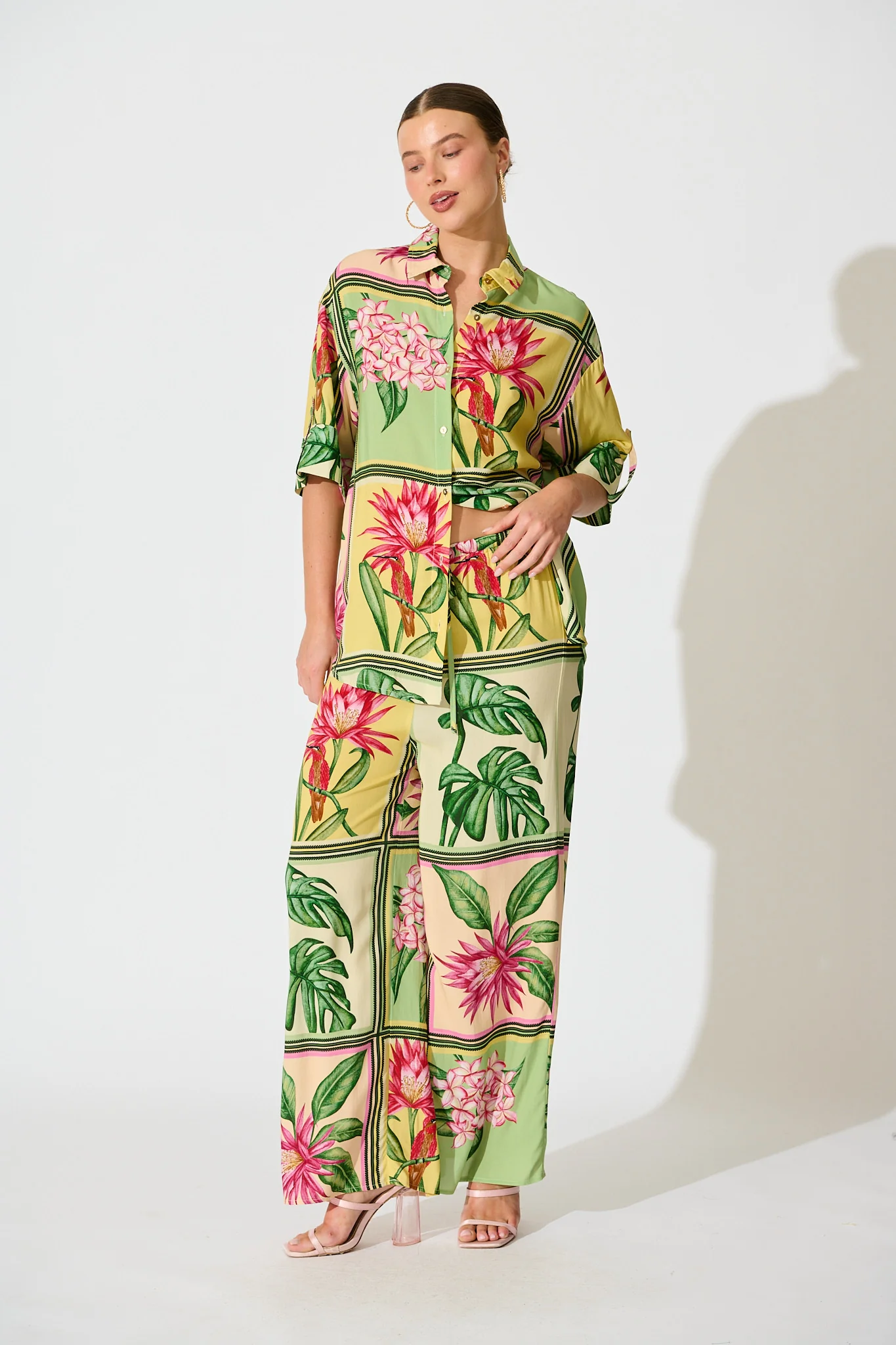 Floral Haze Pant in Yellow Multi Tile Print - Image 8