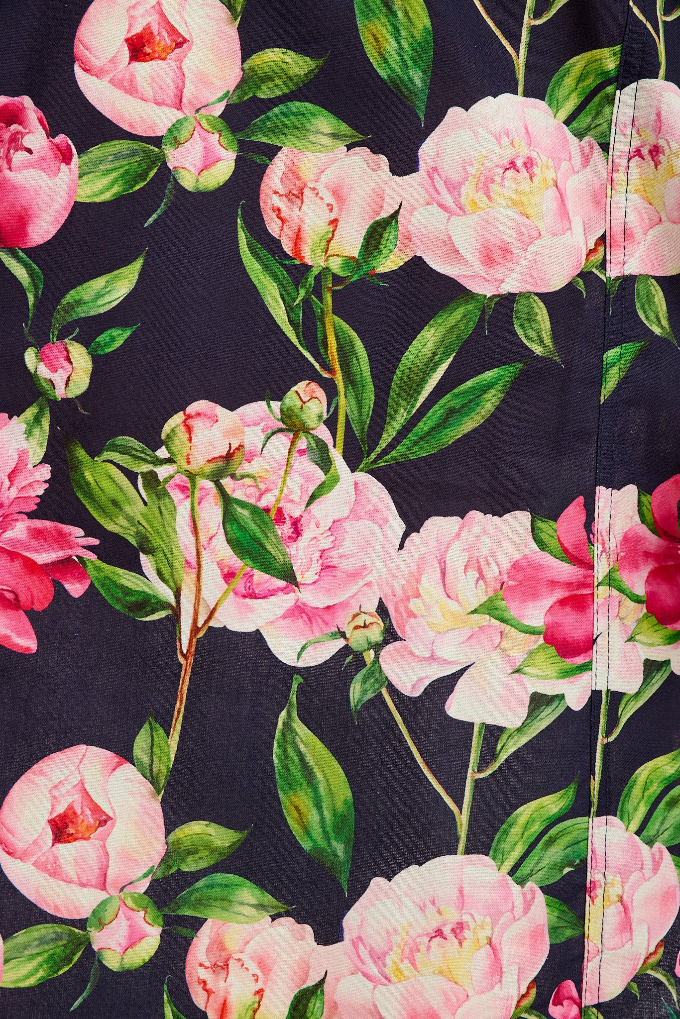 Flourish Shirt in Navy with Blush Floral Cotton - Image 6