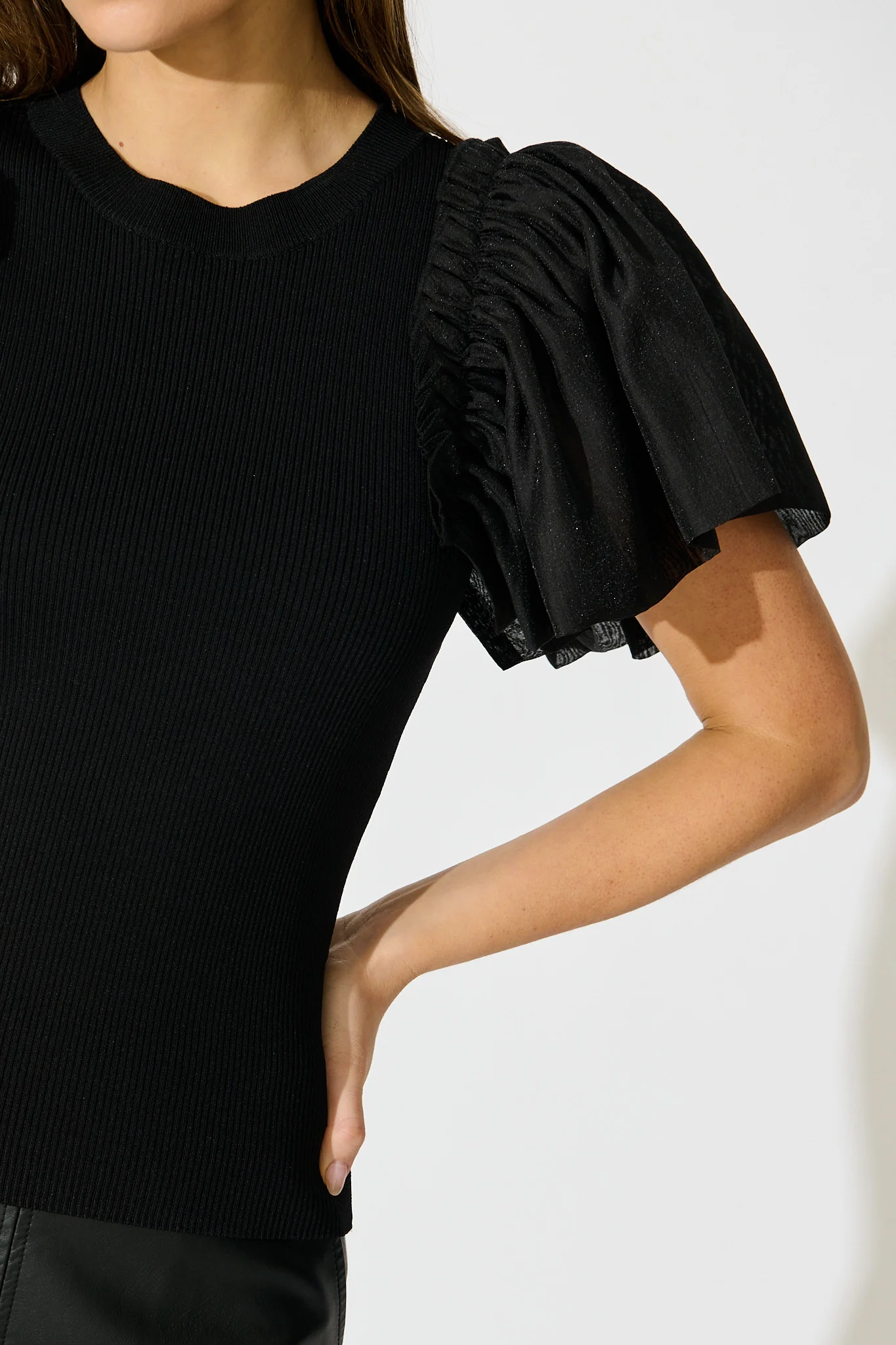 Fly Away Knit Top in Black - Image 5