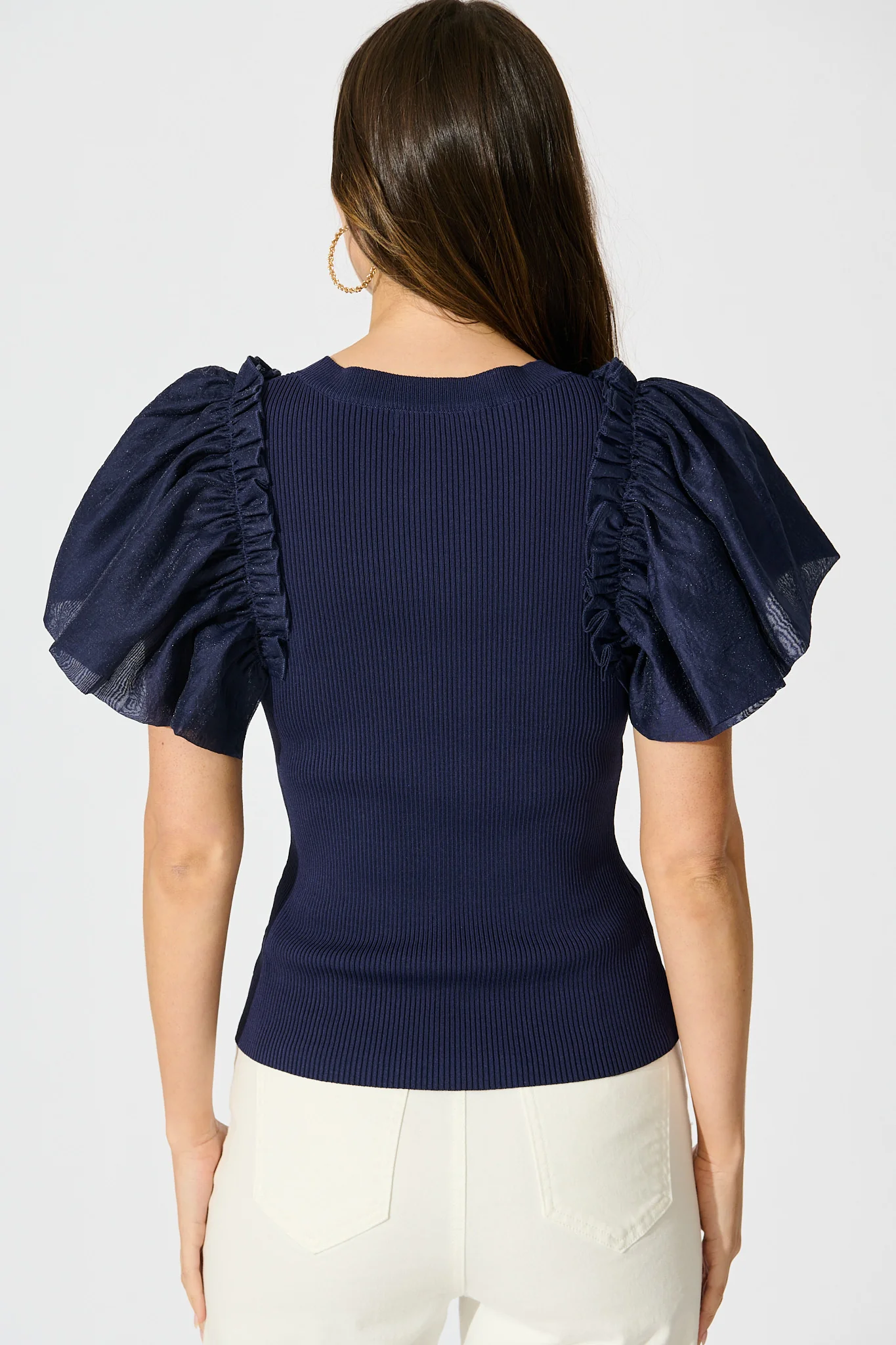 Fly Away Knit Top in Navy - Image 3