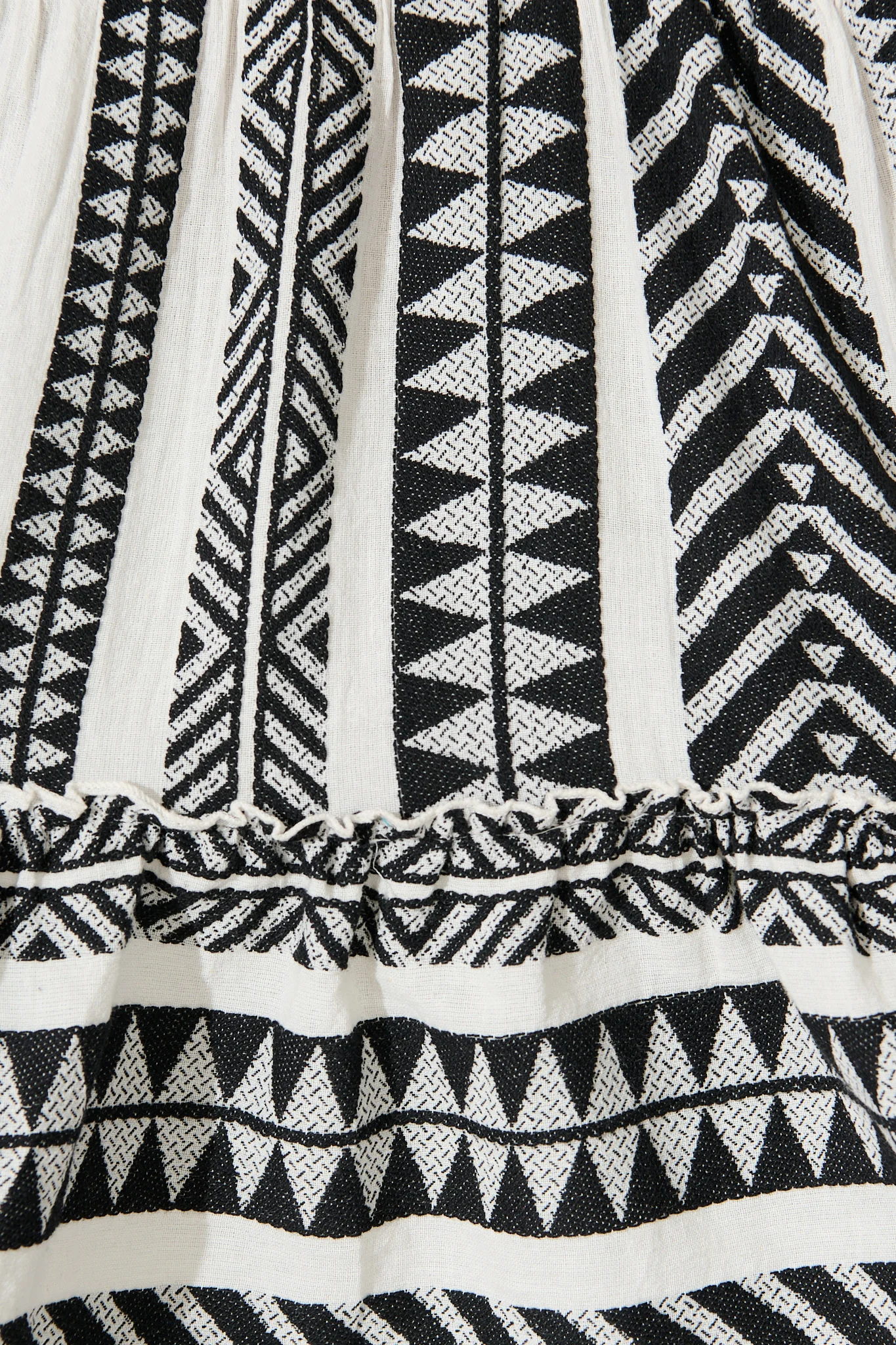 Forget Me Not Smock Top in White and Black Cotton - Image 6