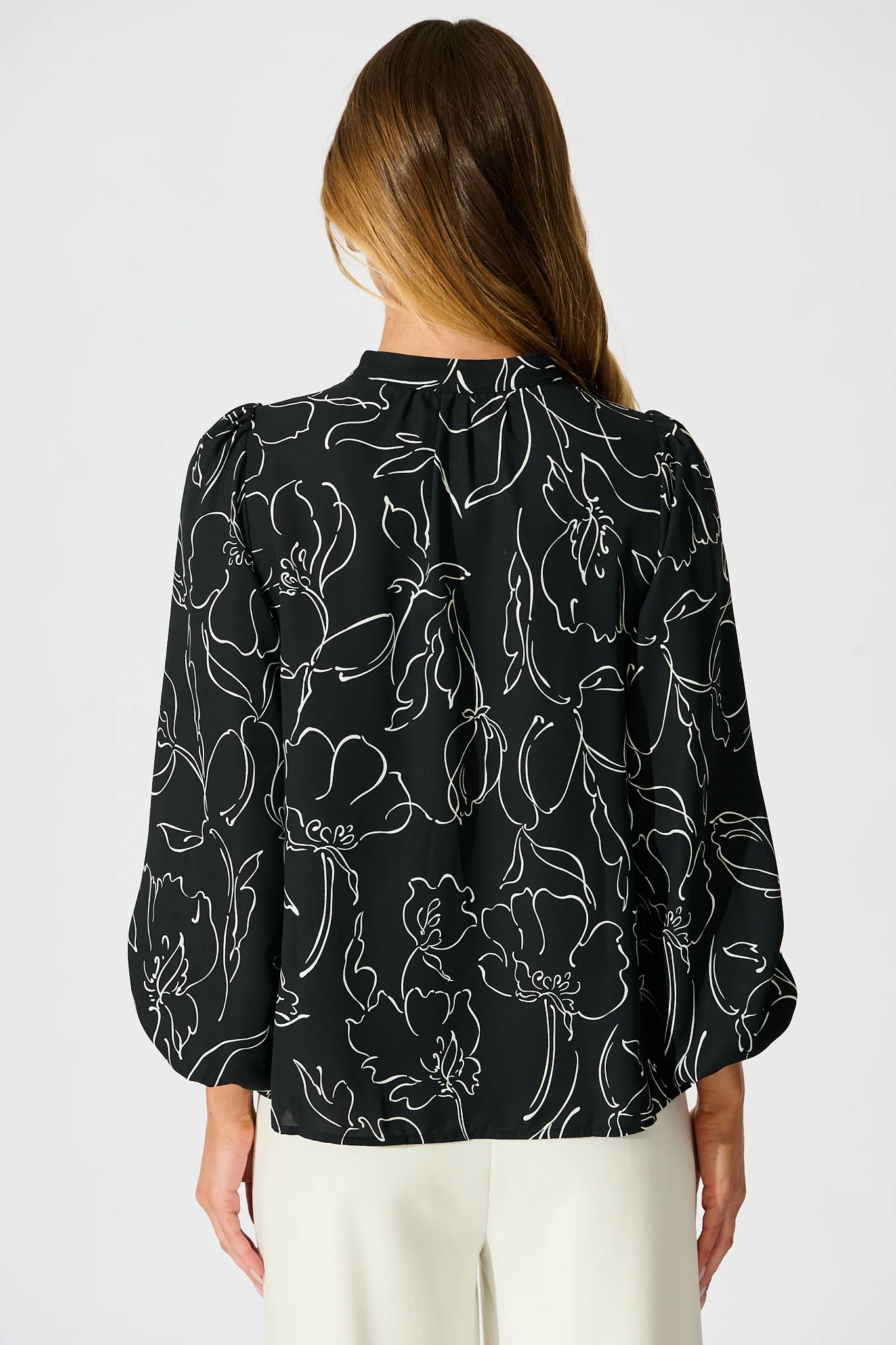 Fortune Top in Black and White Print - Image 3