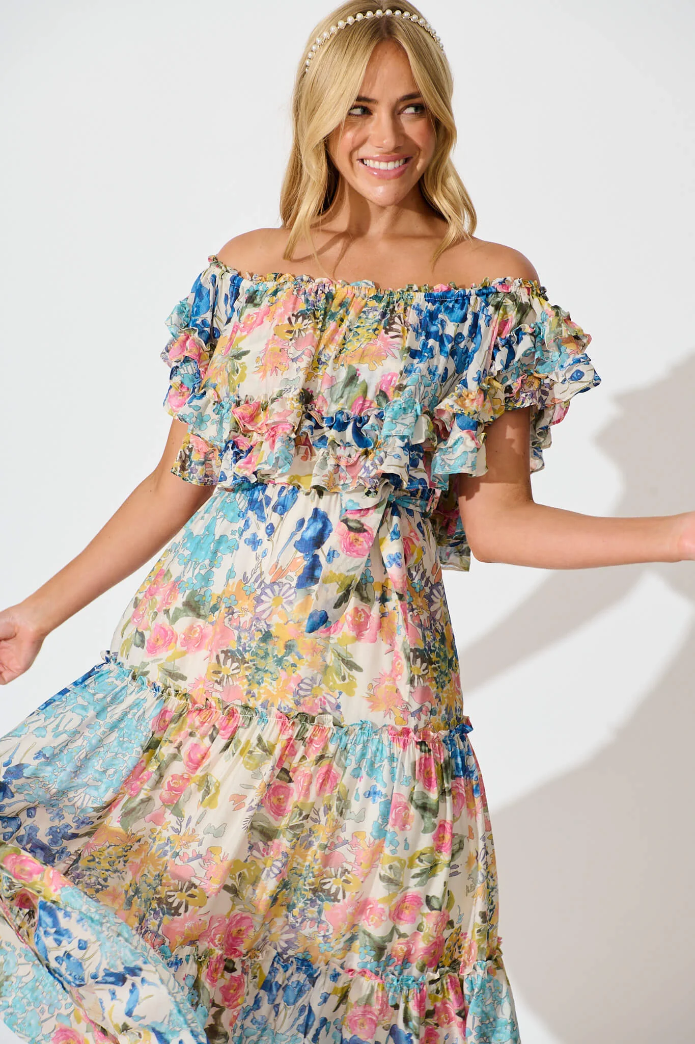 Franc Midi Dress In Vintage Floral Print - Image 2