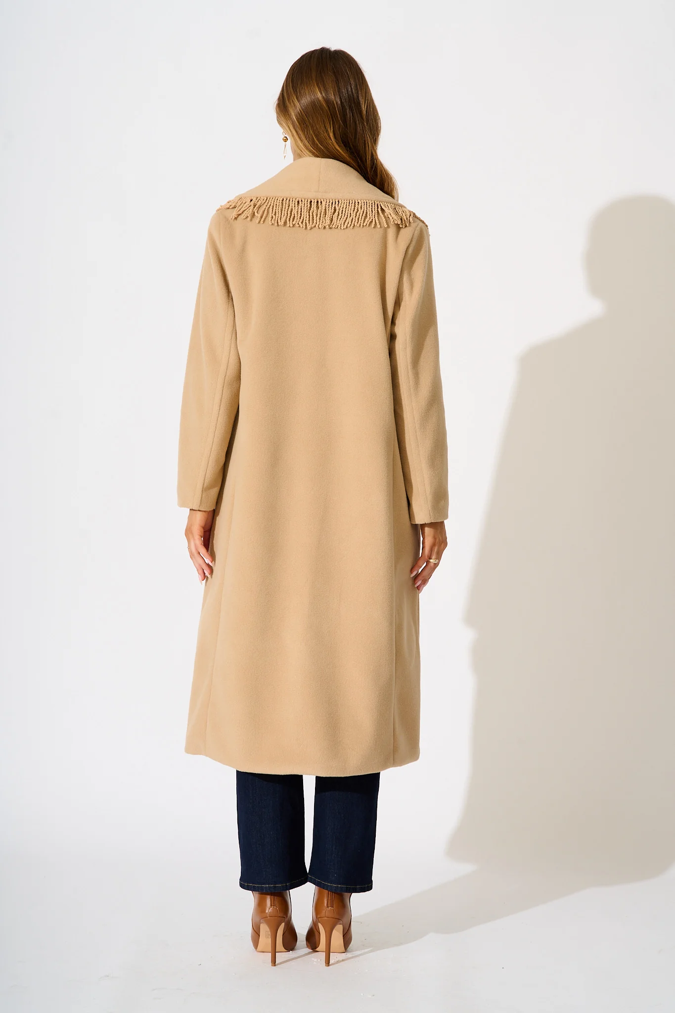 Fringe Fatale Coat in Camel - Image 4