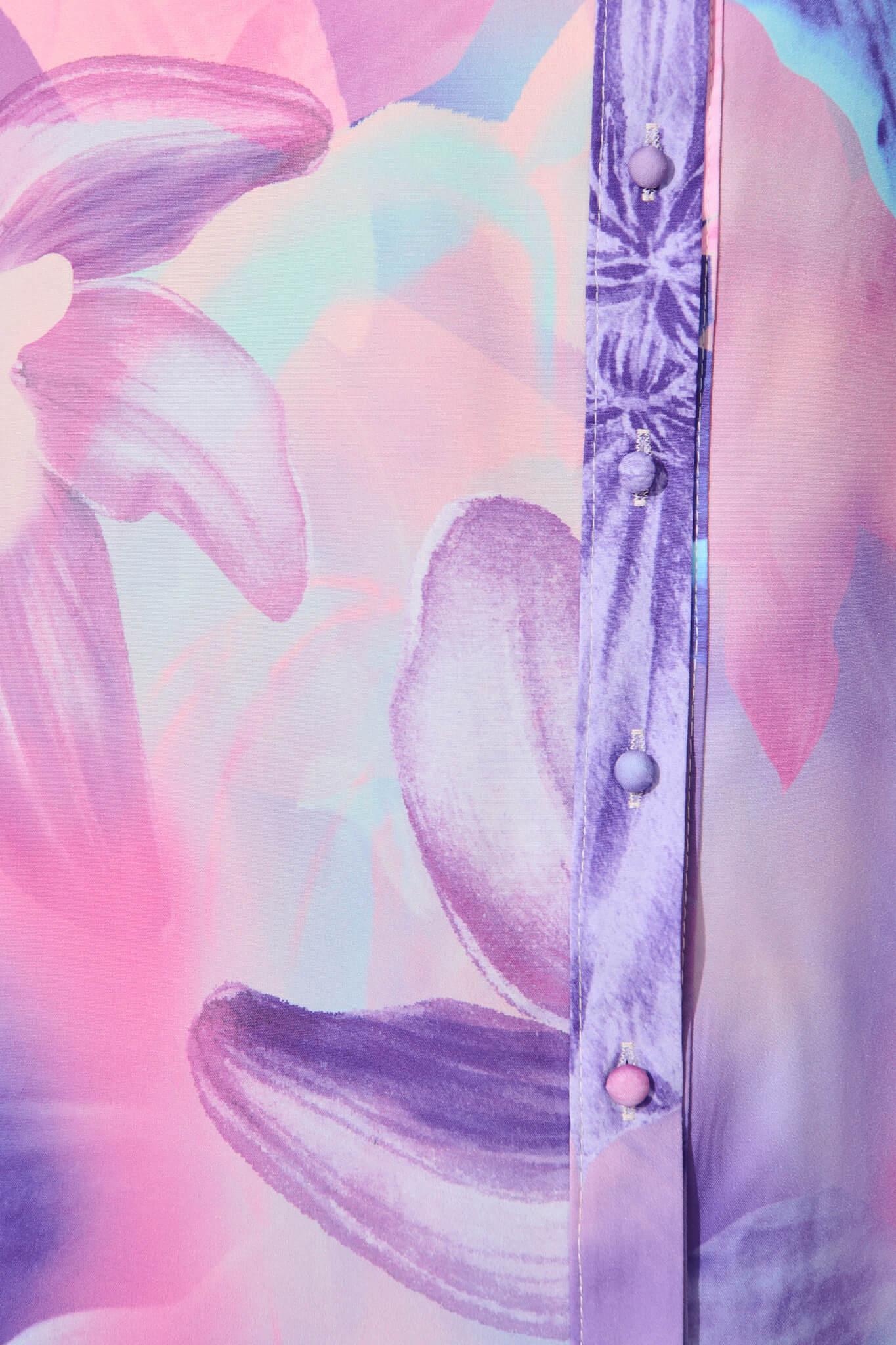 Gabriela Maxi Shirt Dress In Pink With Purple Floral - Image 6