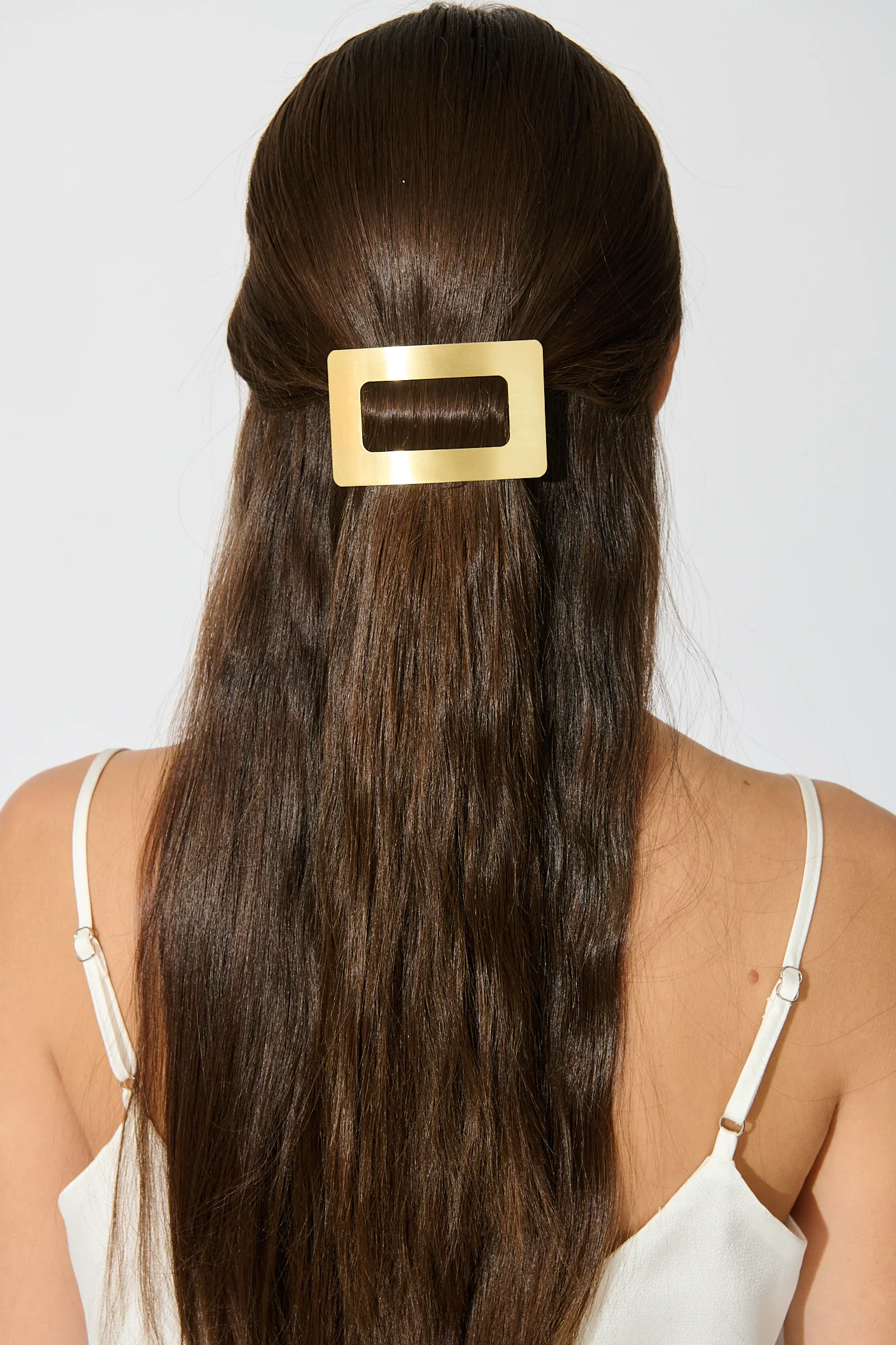 Gani Barrette Square Hair Clip in Gold