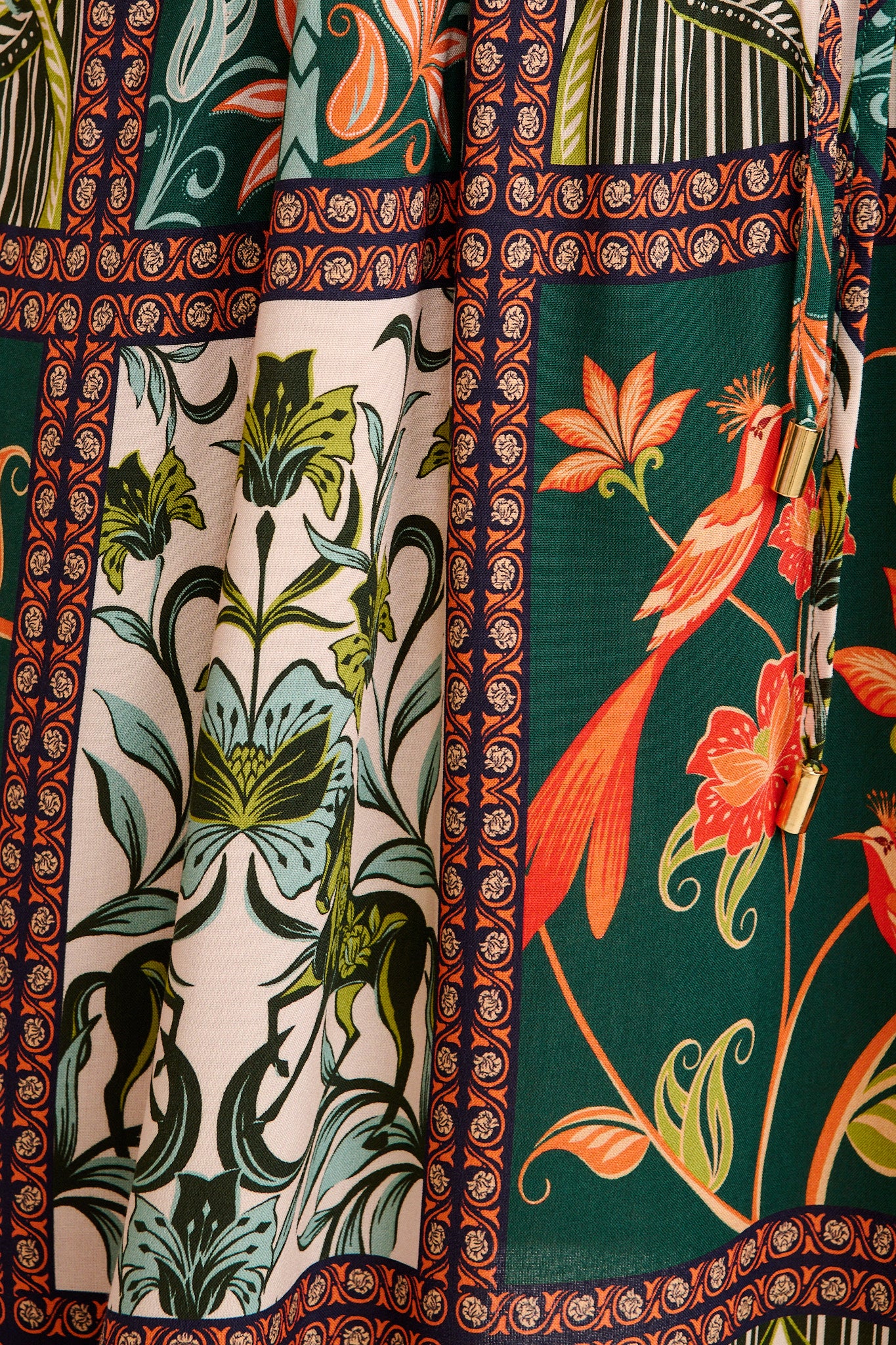 Garden Of Tiles Shirt Dress in Green Tile Print - Image 6