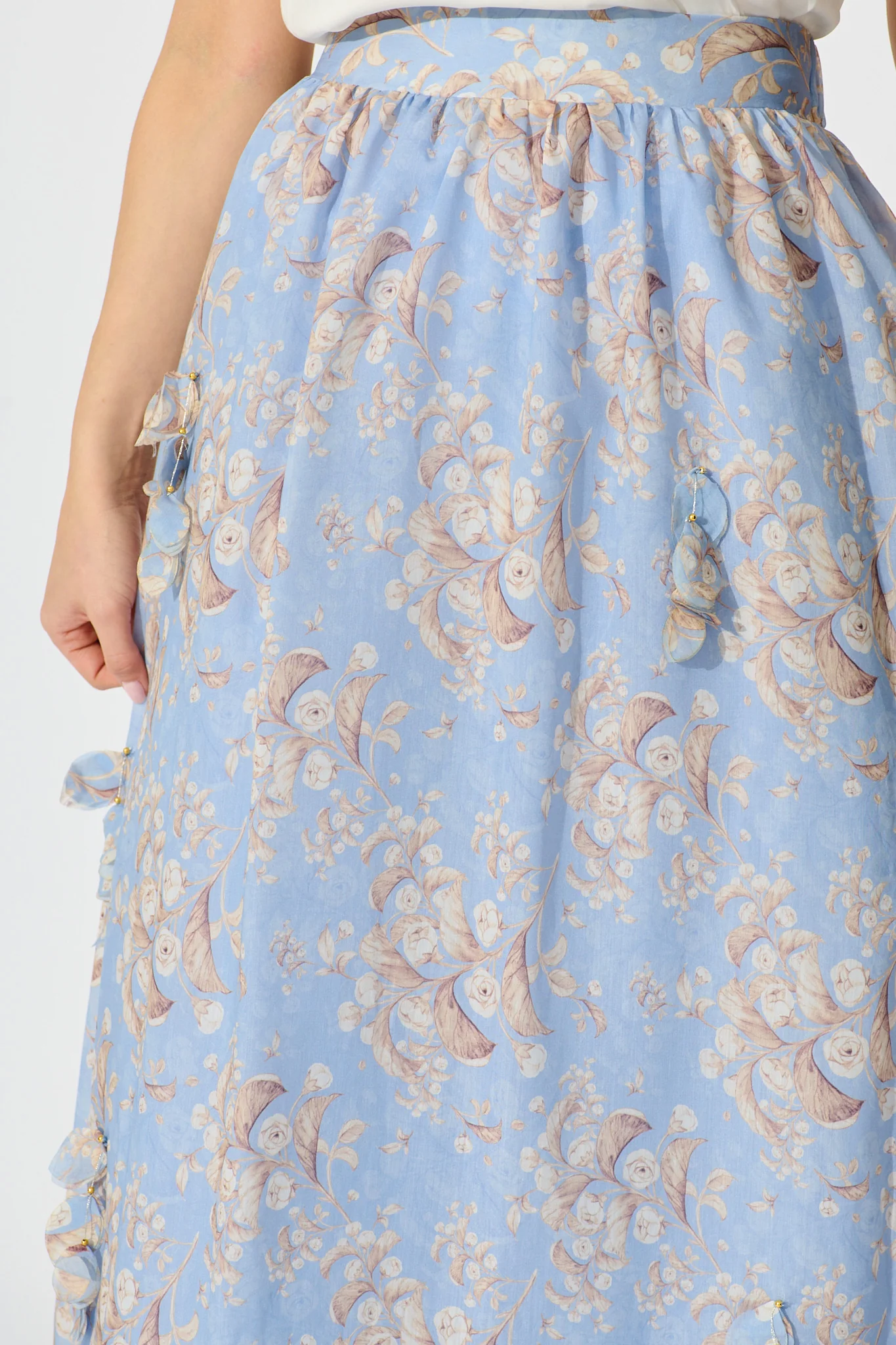 Gardenlight Maxi Skirt in Blue Floral - Image 7
