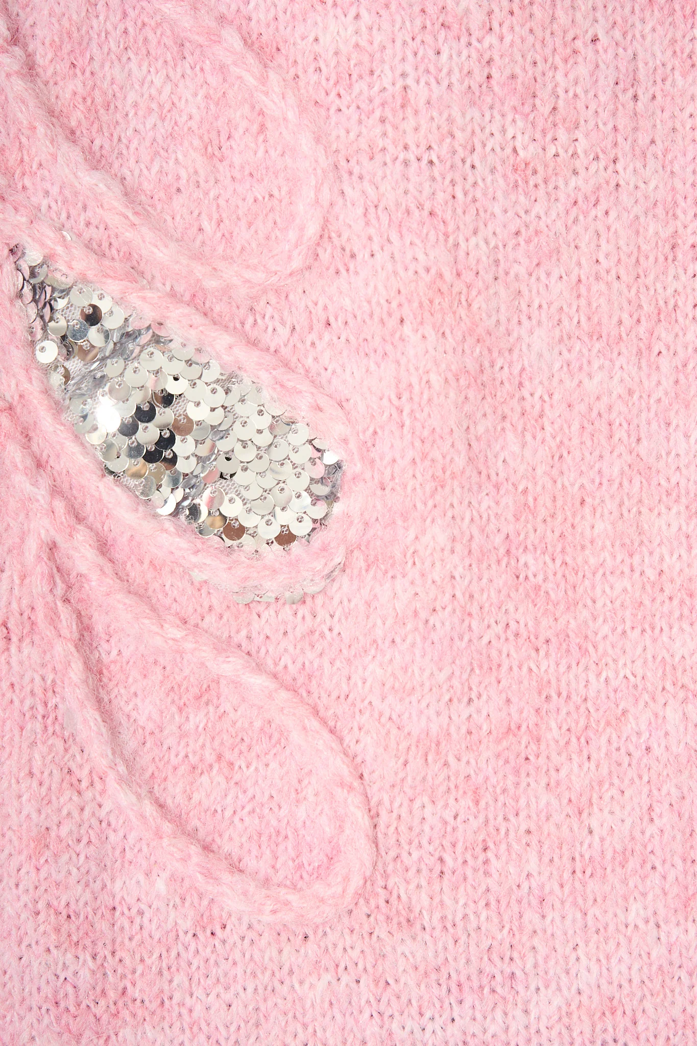 Gemma Knit in Pink Marle with Silver Sequin Wool Blend - Image 6