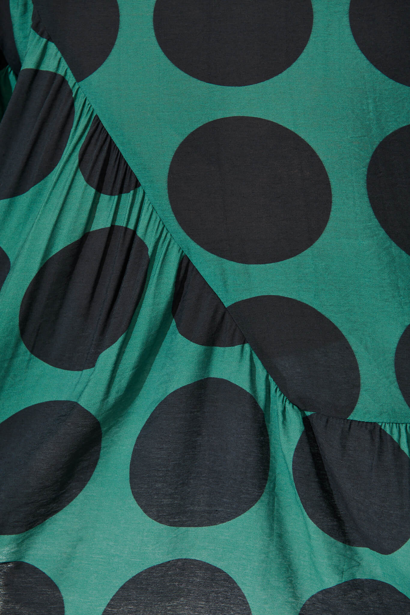 Girona Top In Emerald with Black Spot Cotton Blend - Image 10