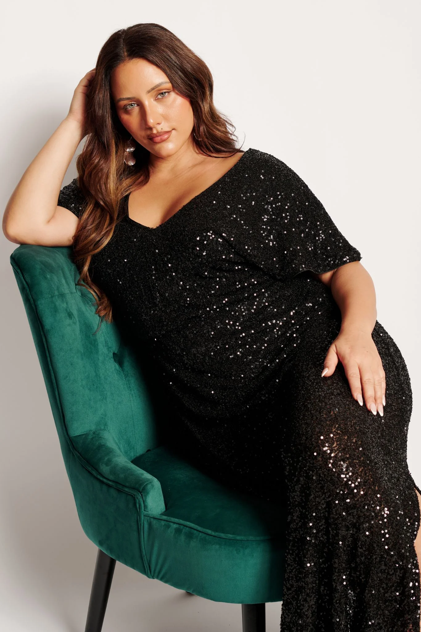Glistening Hour Reversible Maxi Dress in Black Sequin - Image 5