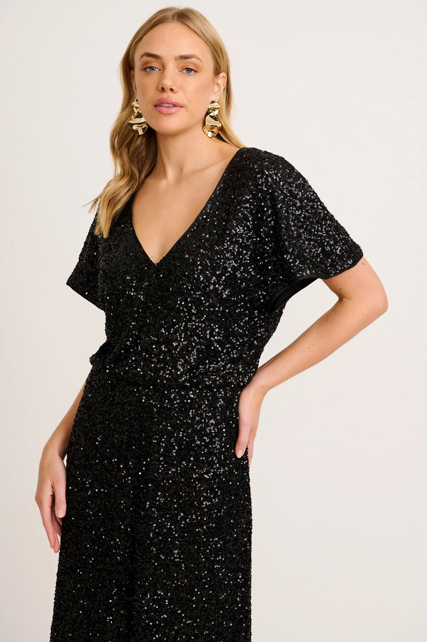 Glistening Hour Reversible Maxi Dress in Black Sequin - Image 7