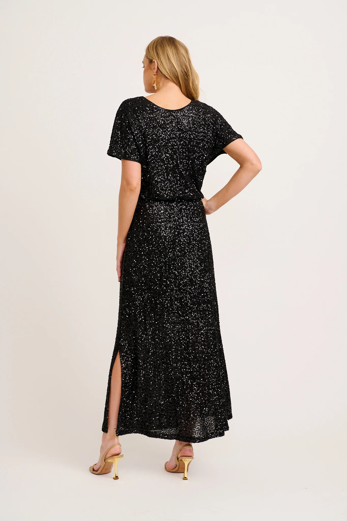 Glistening Hour Reversible Maxi Dress in Black Sequin - Image 9