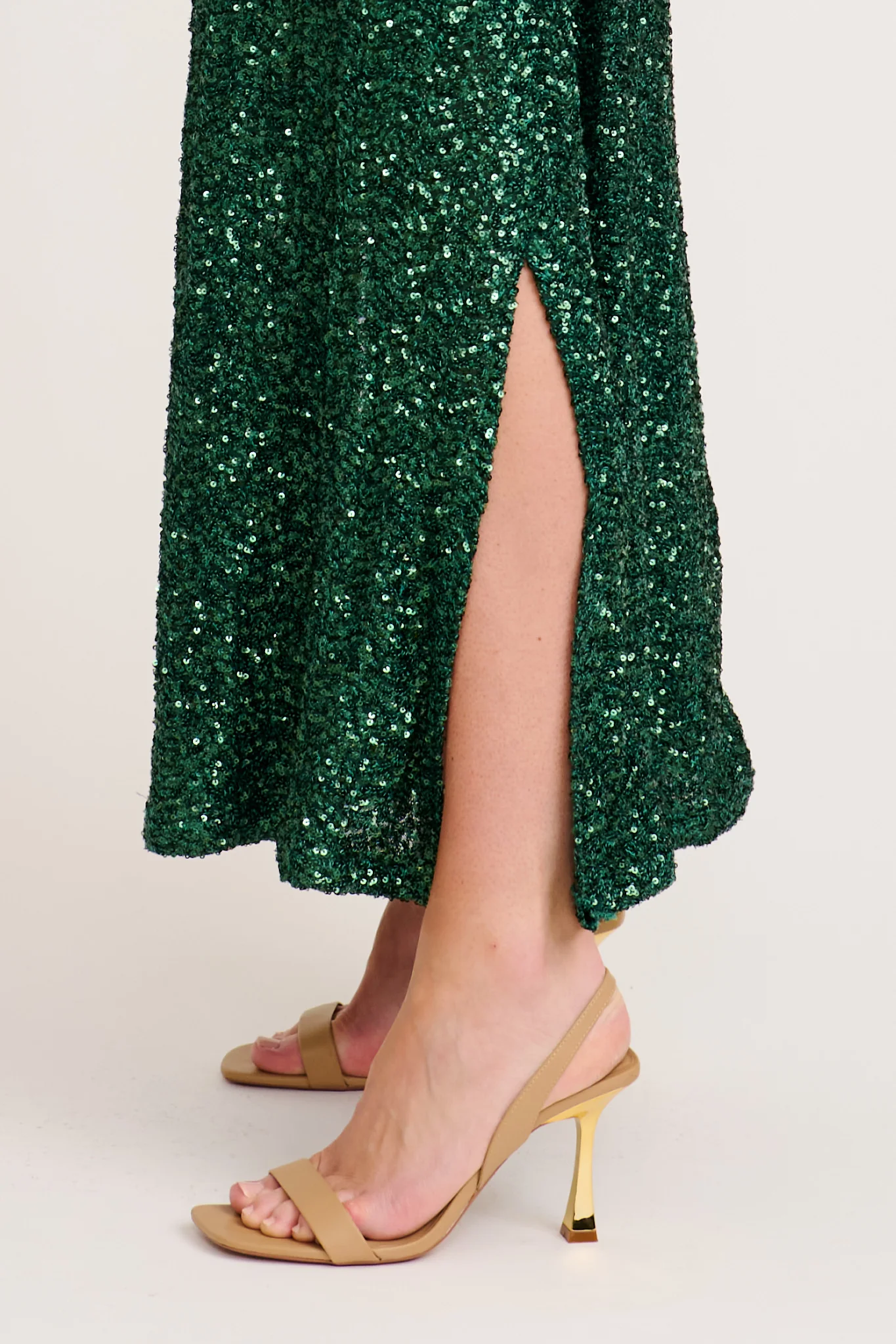Glistening Hour Reversible Maxi Dress in Emerald Sequin - Image 12