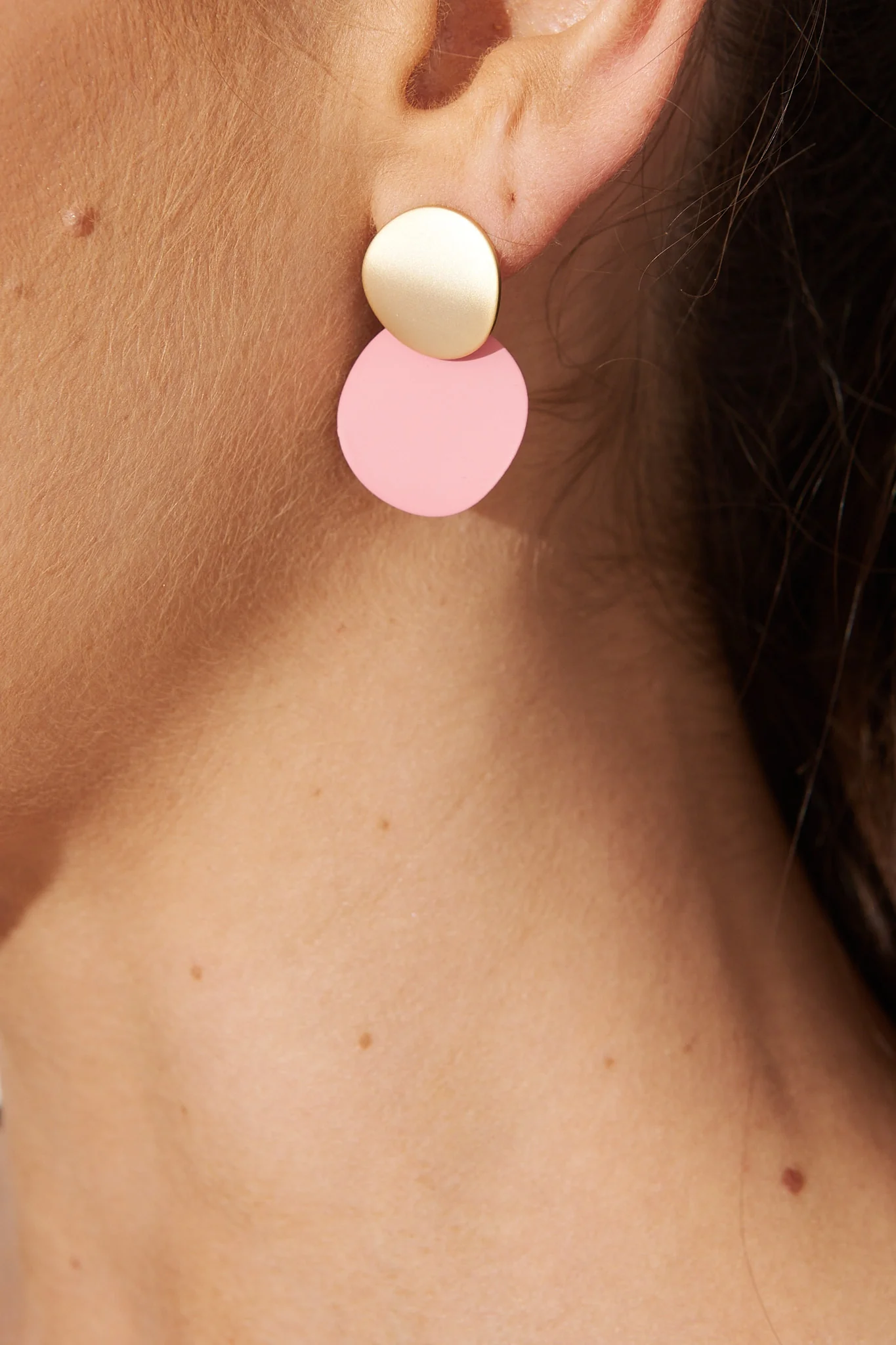 Gloria Earrings In Blush With Gold - Image 4