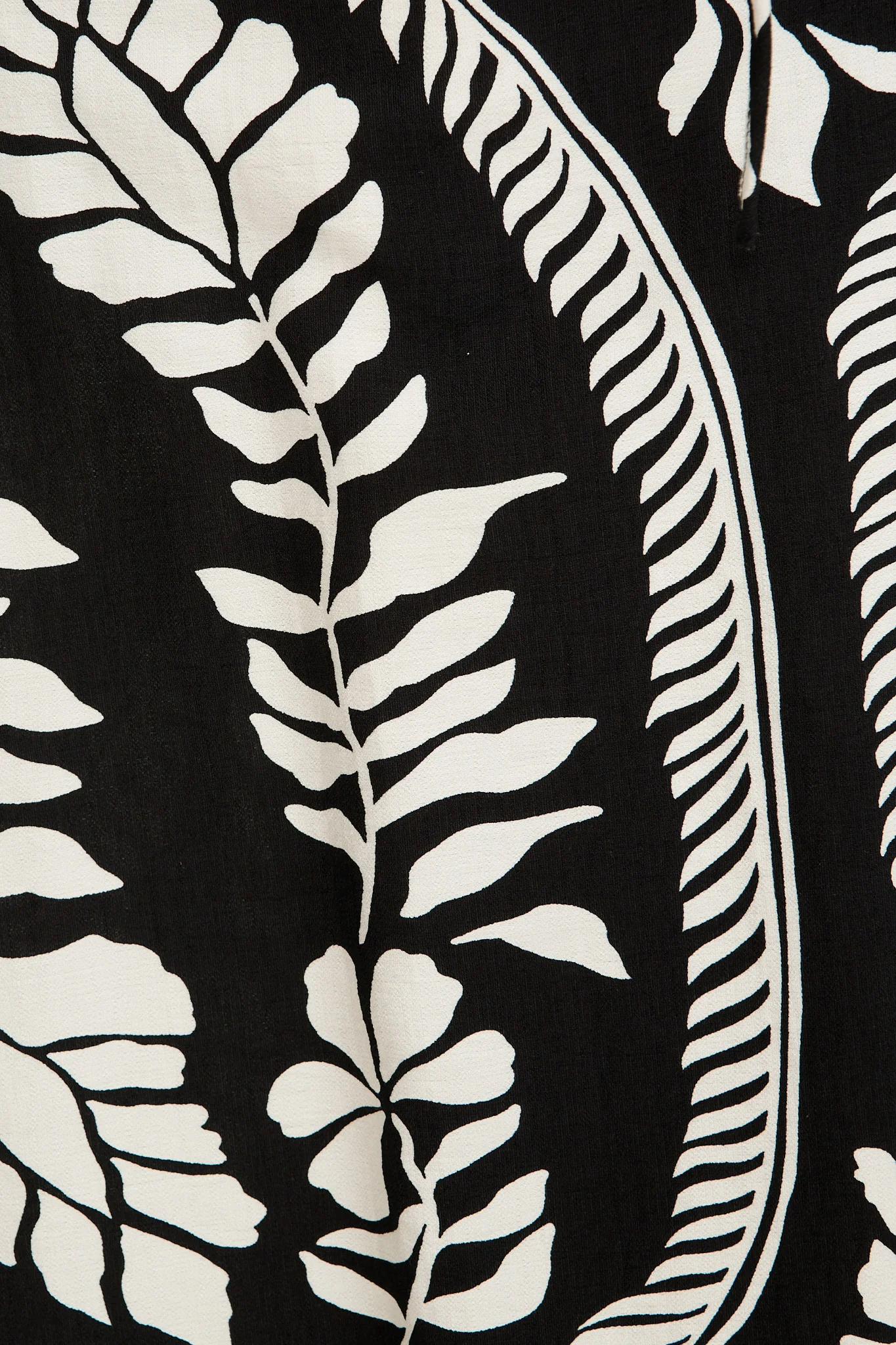 Goldie Wide Leg Pant in Black with White Leaf Print - Image 6