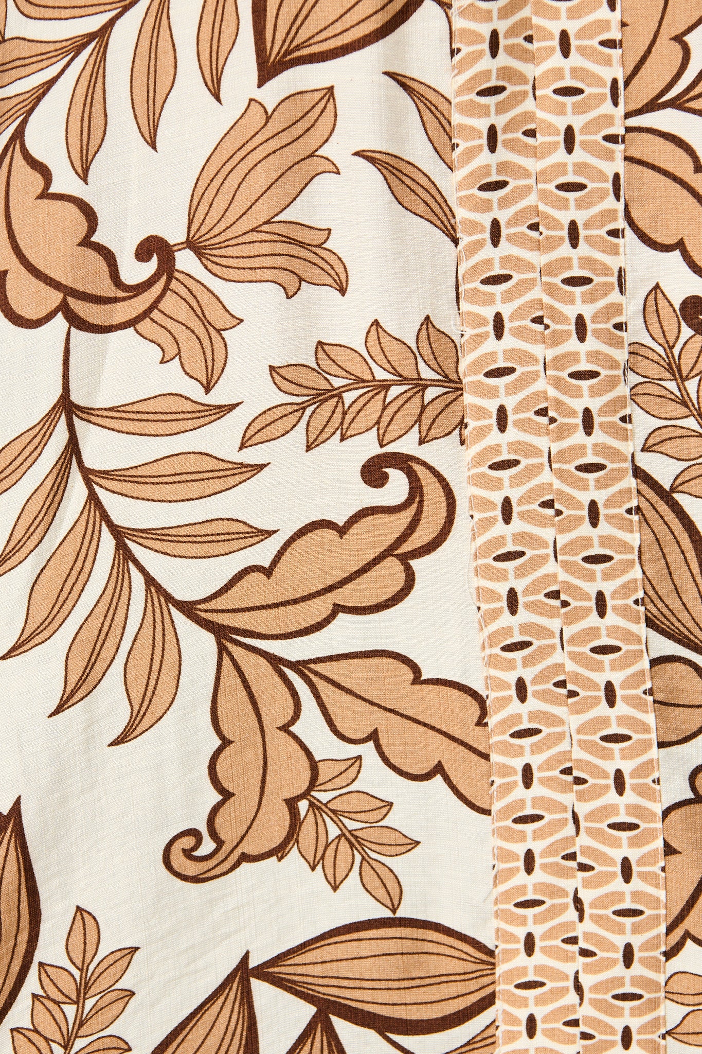 Graceful Top in Cream with Brown Leaf - Image 6