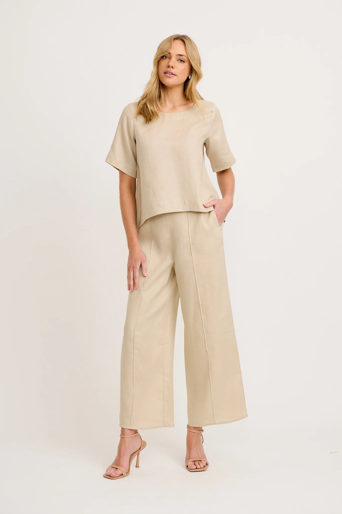 Halara Pant in Stone Linen - Image 7