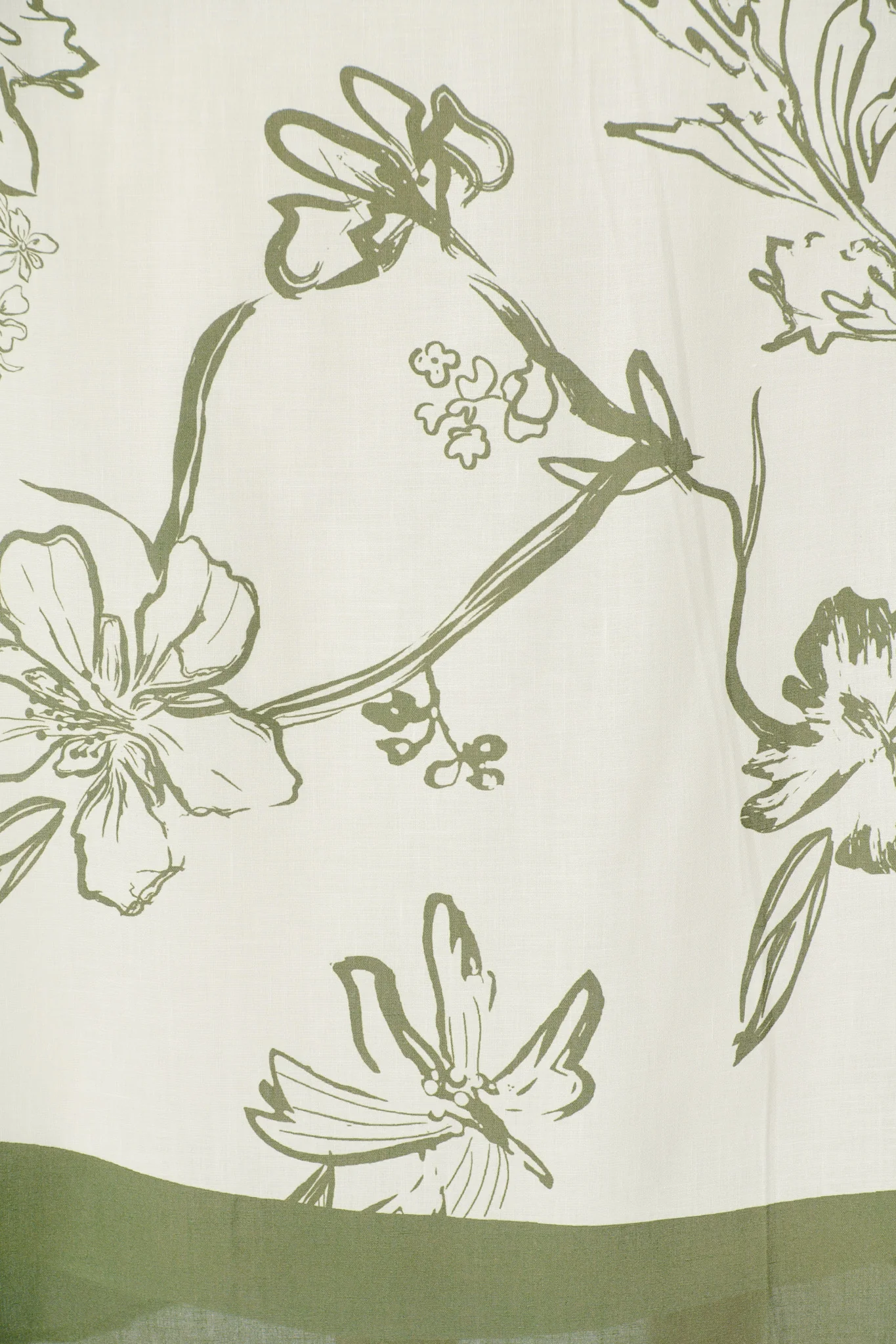 Harlan Maxi Sundress in Cream with Green Floral Linen blend - Image 6