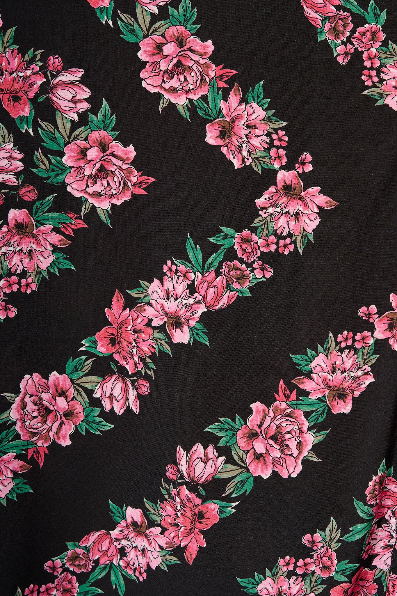 Harlee Midi Shirt Dress in Black with Pink Floral - Image 6