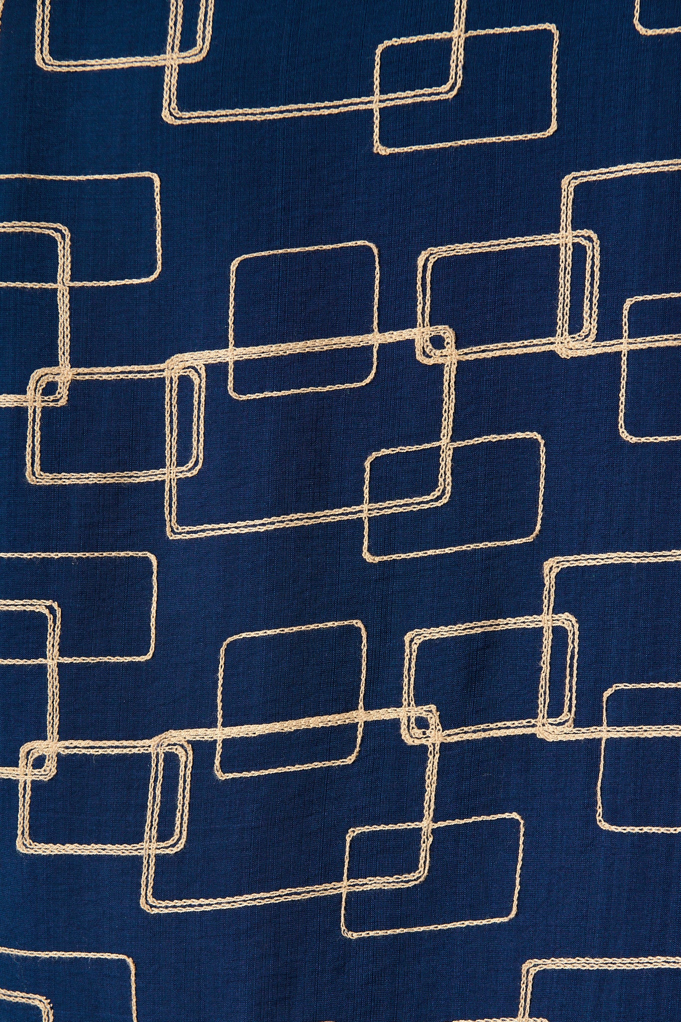 Hartlee Midi Shirt Dress in Navy Embroidery Linen Blend - Image 6
