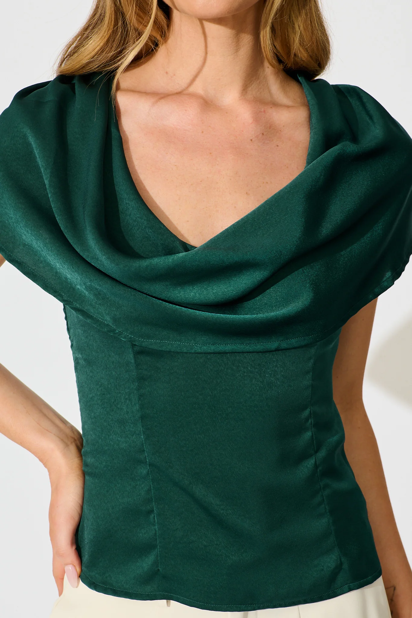 Haven Top in Emerald Satin - Image 5