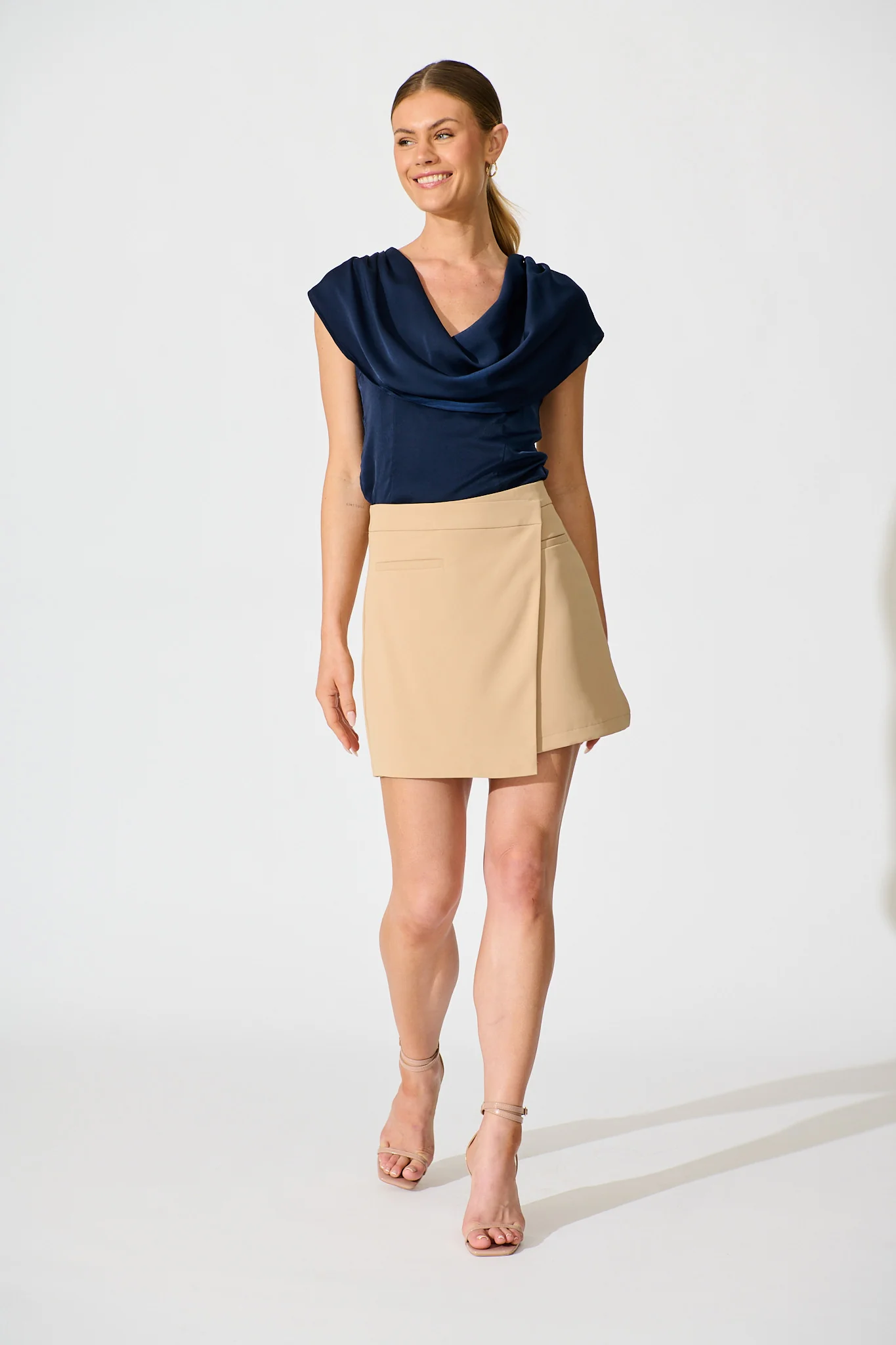 Haven Top in Navy Satin - Image 4