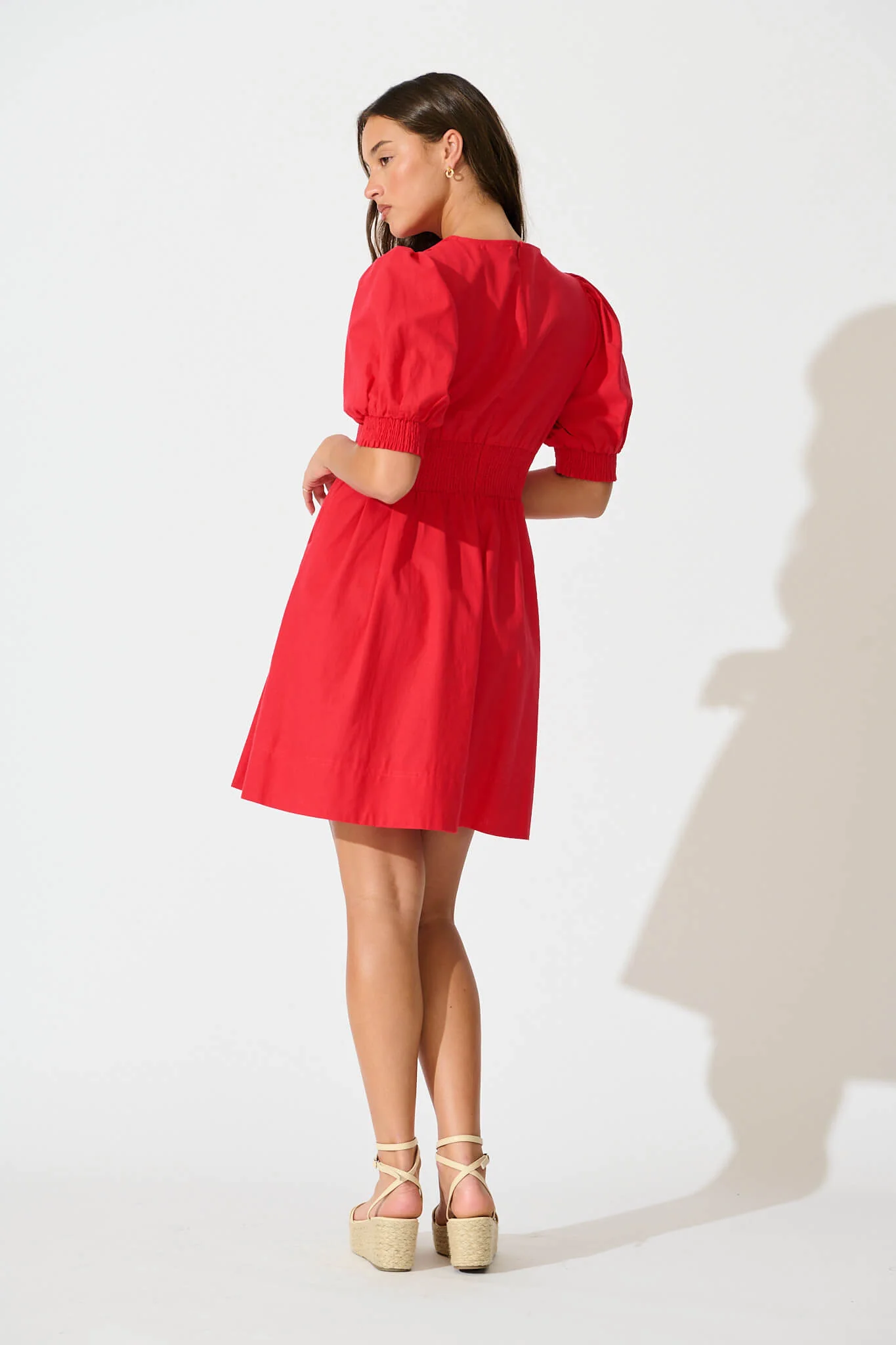 Hazel Dress in Red Cotton - Image 4