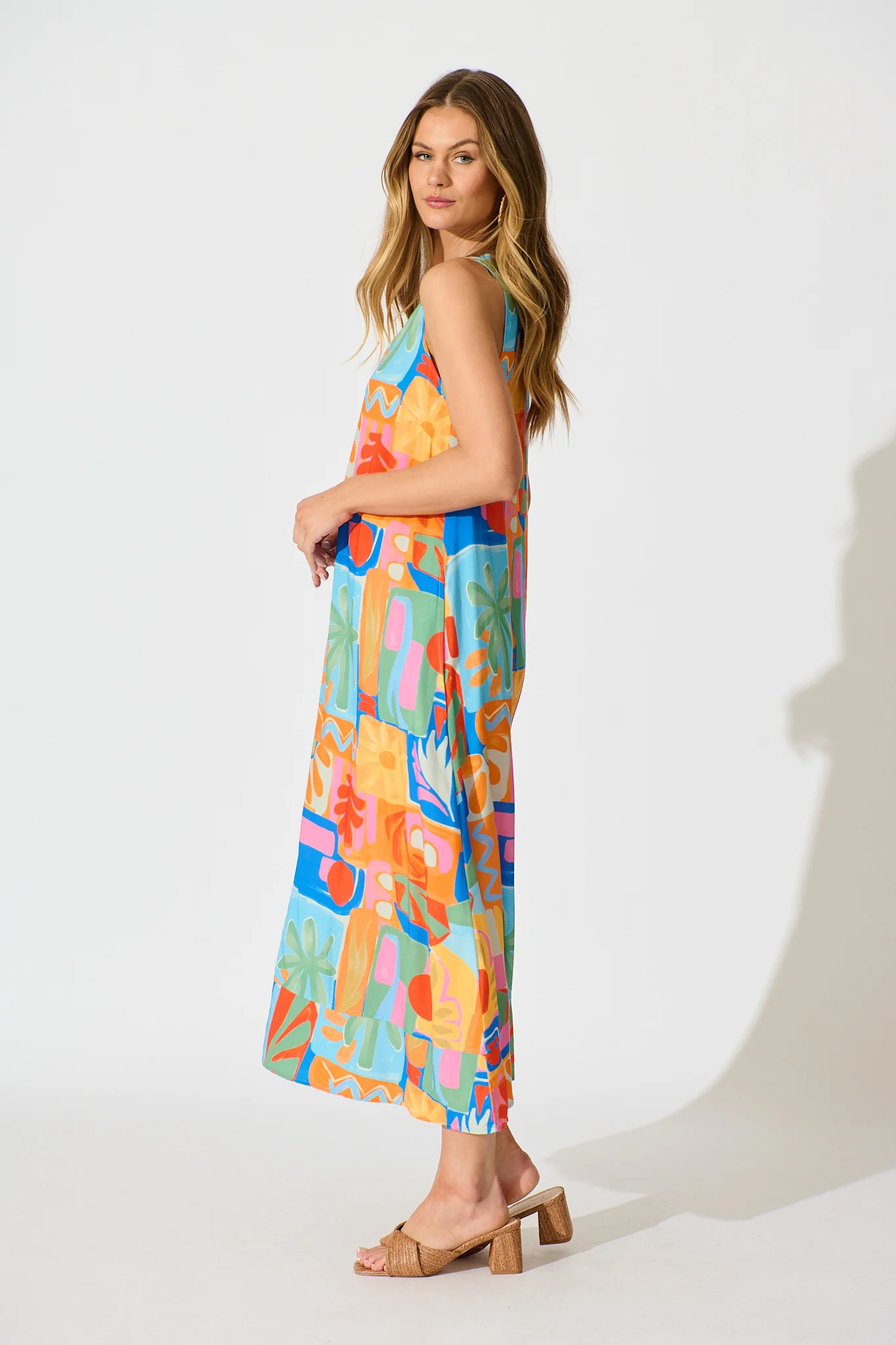 Heatwave Maxi Dress in Bright Multi Patchwork Print - Image 3